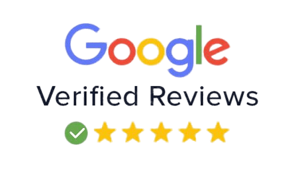 Google Verified Reviews Logo mit fünf Sternen und einem grünen Häkchen
