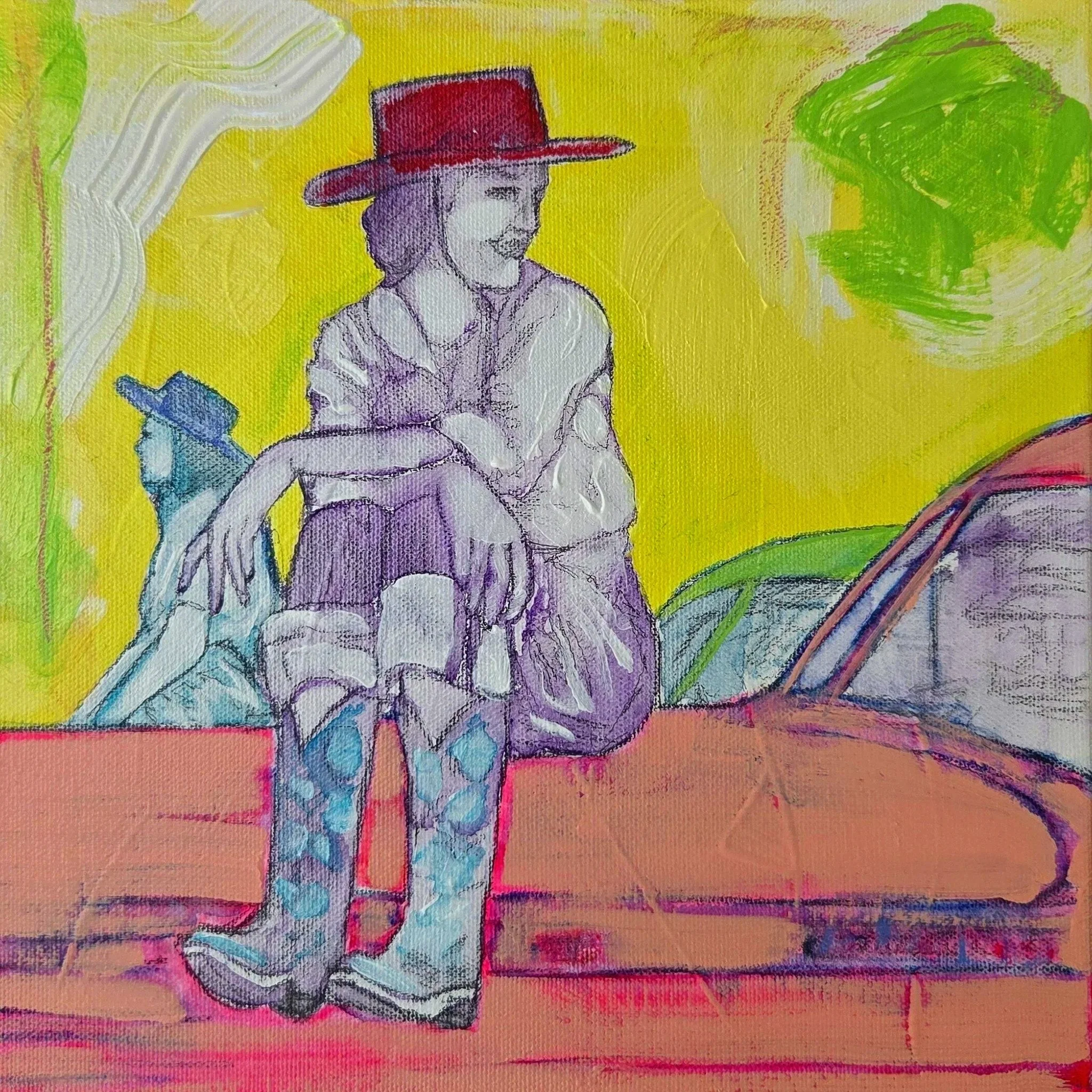 "At the Rodeo" -Allegra Sleep
10"x10" Mixed Watermedia on Stretched Canvas
$450.00, Available at Wilder Nightingale Fine Art, 575-758-3255