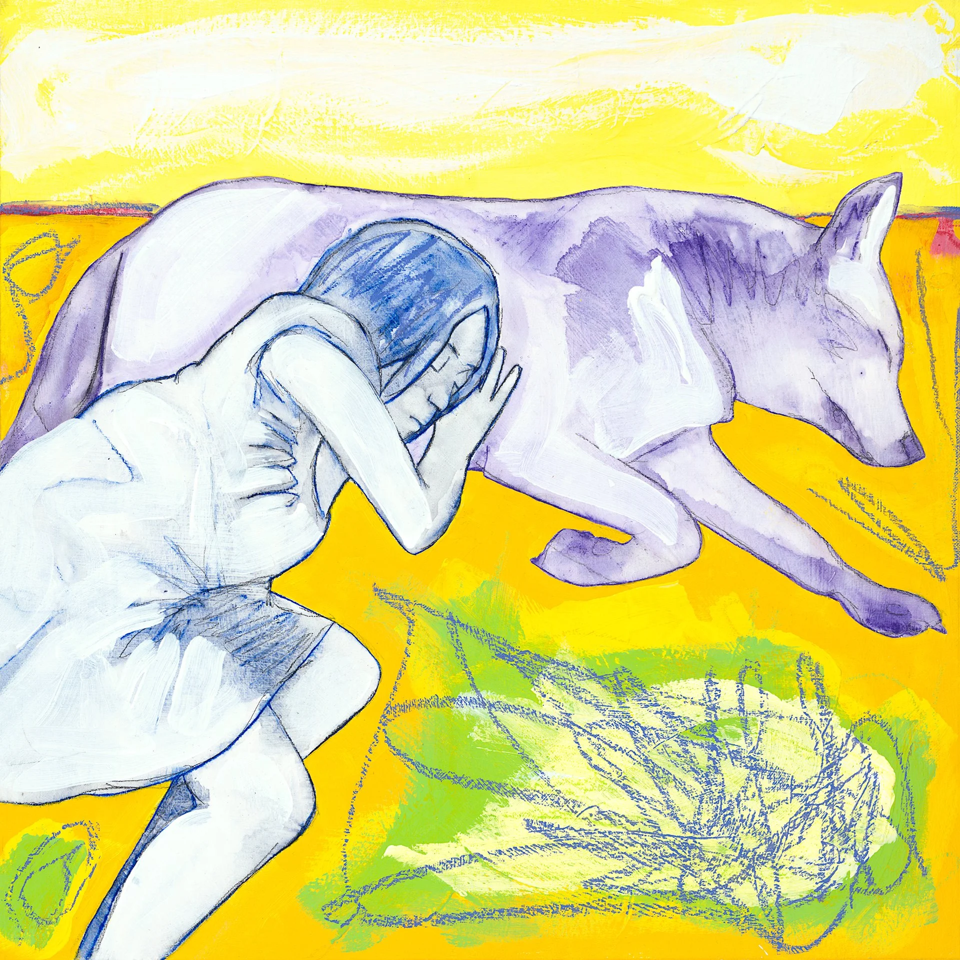 "Another Sleep of Reason" -Allegra Sleep
20"x20" Mixed Watermedia on Canvas Panel
$1,200.00, Available in Florence, Italy at OpenArtCode 2027