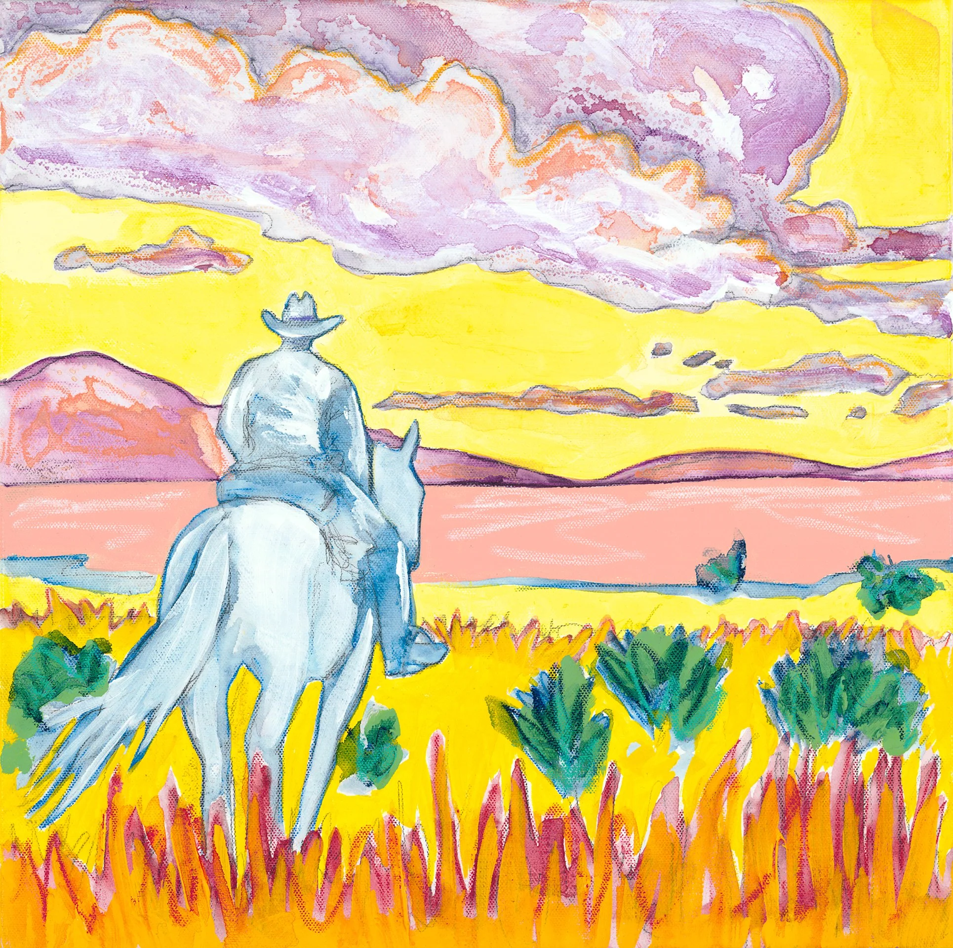 "Arroyo Hondo Sunset" -Allegra Sleep
16"x16" Mixed Watermedia on Canvasboard
$800.00, Available at Las Comadres Gallery, (575) 737-1023