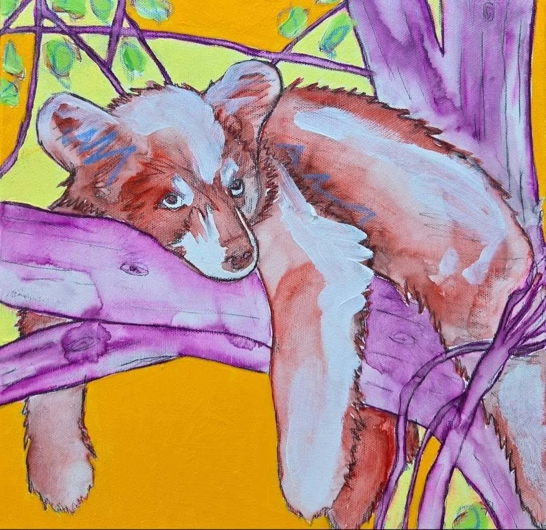 "Lazy Day on Kit Carson" -Allegra Sleep, 12"x12" Mixed Watermedia on Gallery Wrap Canvas $500.00, Available at Wilder Nightingale Fine Art, 575-758-3255