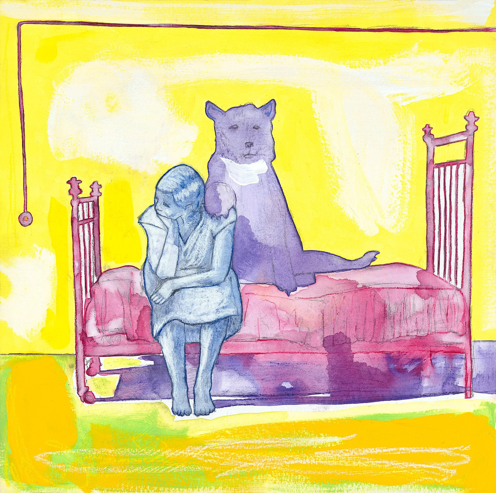 "The Beast of Sleep II" -Allegra Sleep
20"x20" Mixed Watermedia on Canvas Panel
$1,200.00, Available in Florence, Italy at OpenArtCode 2027