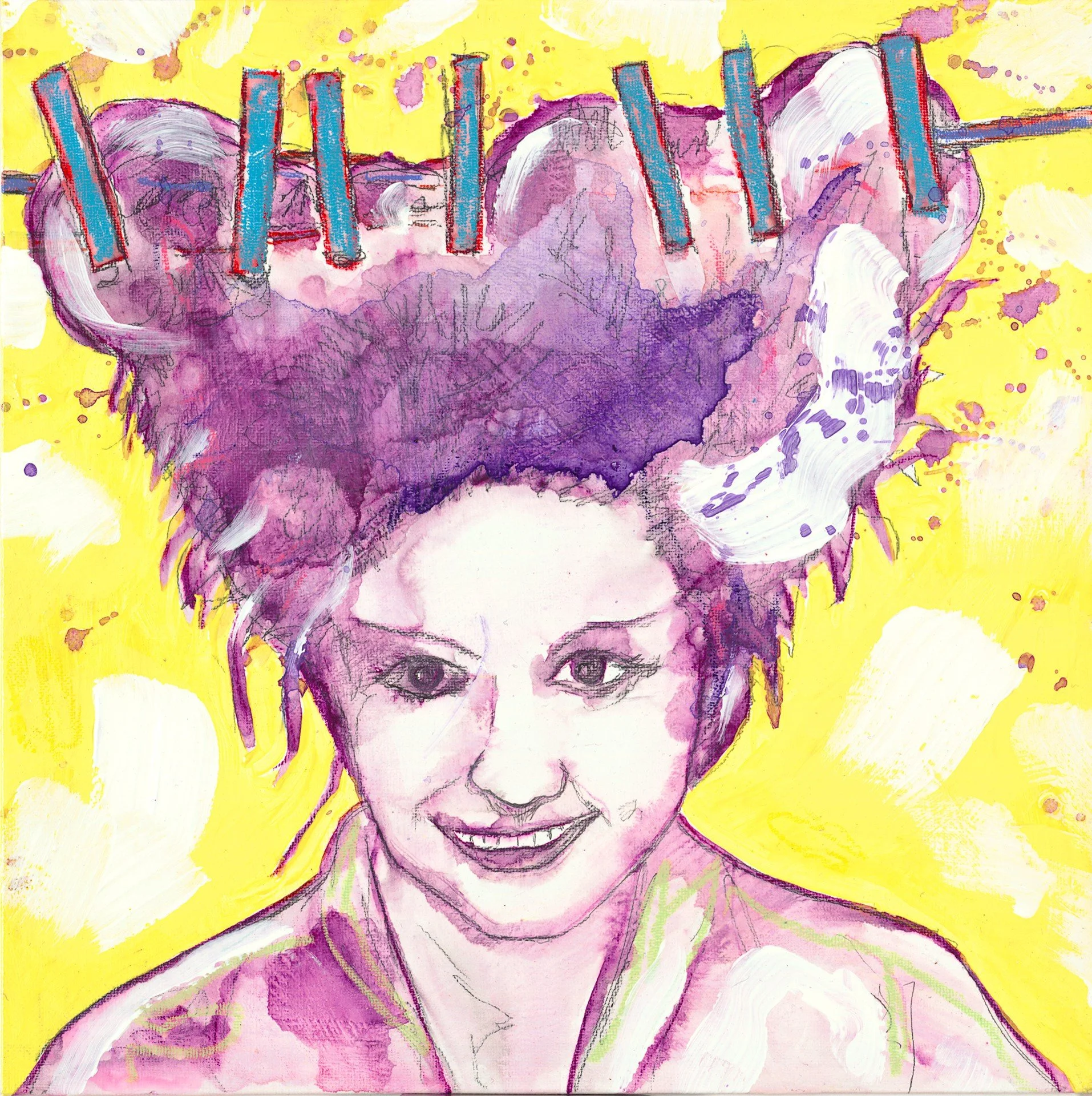 "Clothesline Updo" -Allegra Sleep
12"x12" Mixed Watermedia on Canvasboard
$500.00, Available at Las Comadres Gallery, (575) 737-1023
