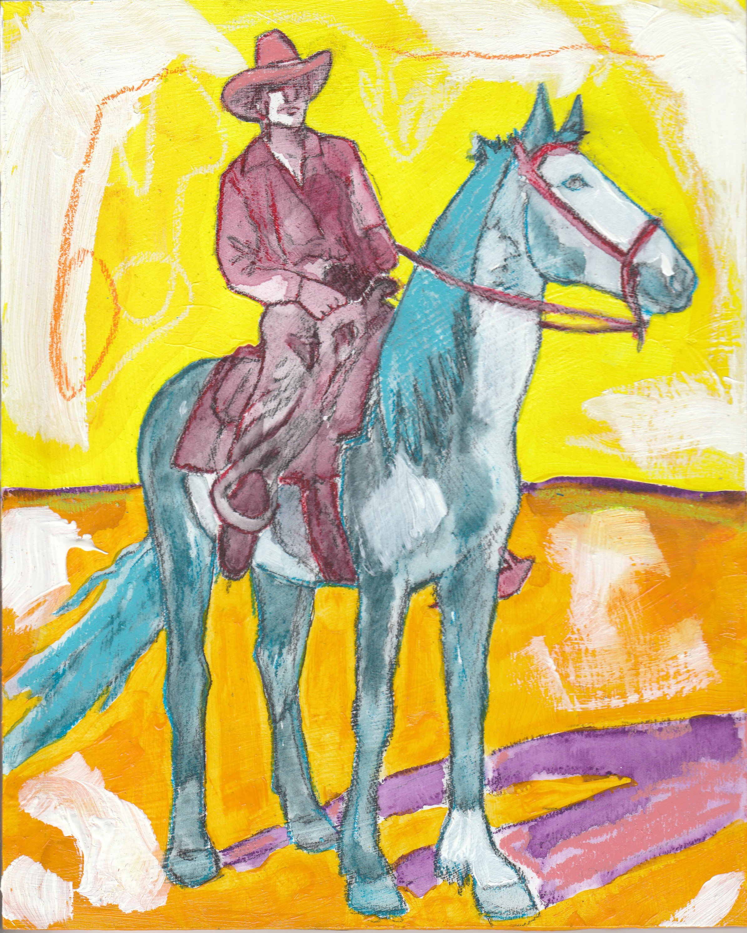 "Henry and Dottie" -Allegra Sleep
11"x14" Mixed Watermedia on Birch Panel
$450.00, Available at Wilder Nightingale Fine Art, 575-758-3255