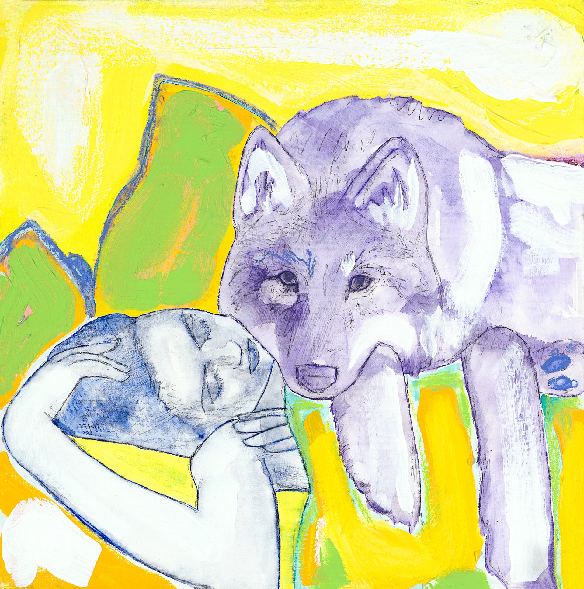 "Sleep Study" -Allegra Sleep
20"x20" Mixed Watermedia on Canvas Panel
$1,200.00, Available in Florence, Italy at OpenArtCode 2027
