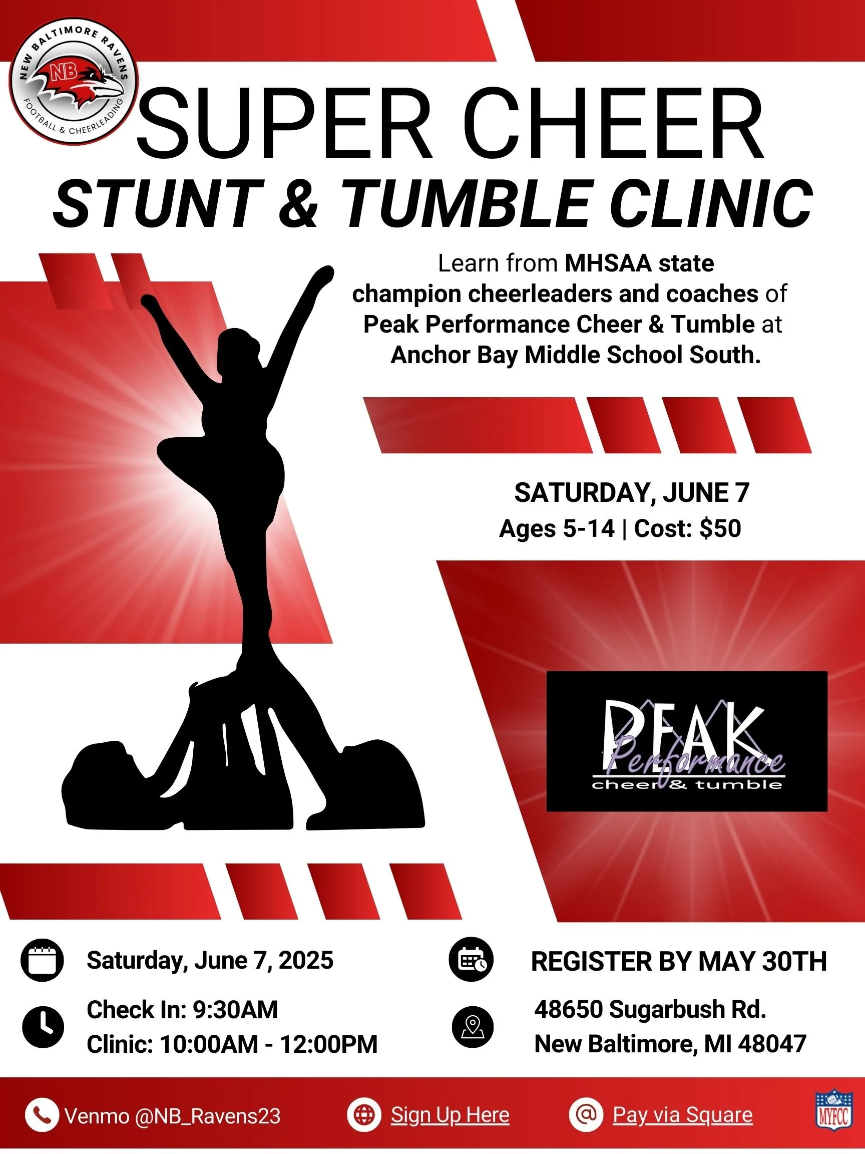 Ravens Super Cheer Stunt & Tumbling Clinic