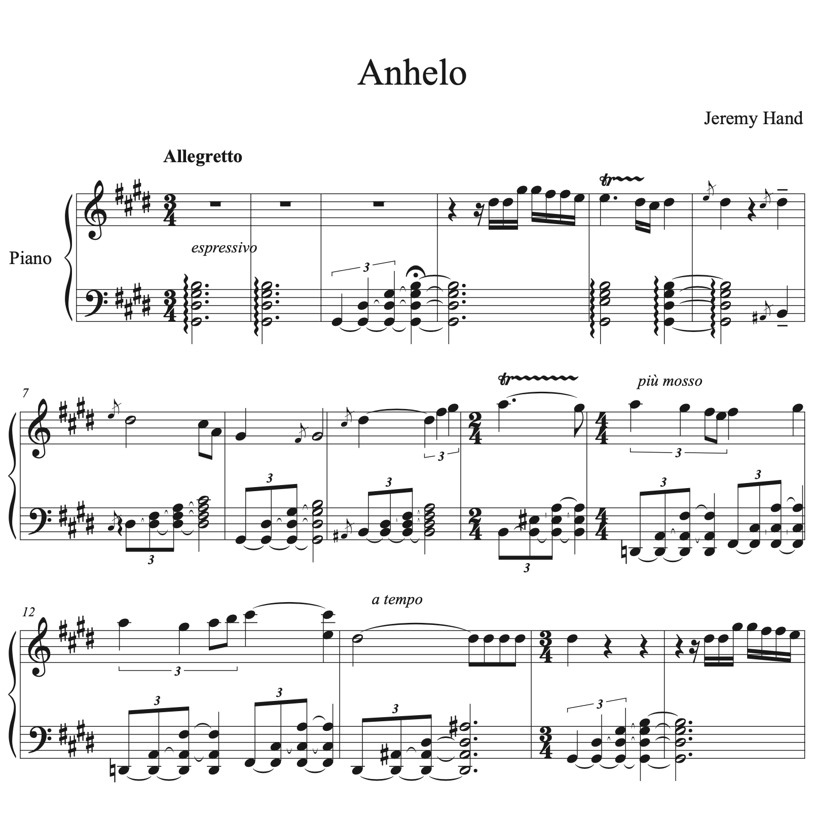 Sheet Music- Anhelo