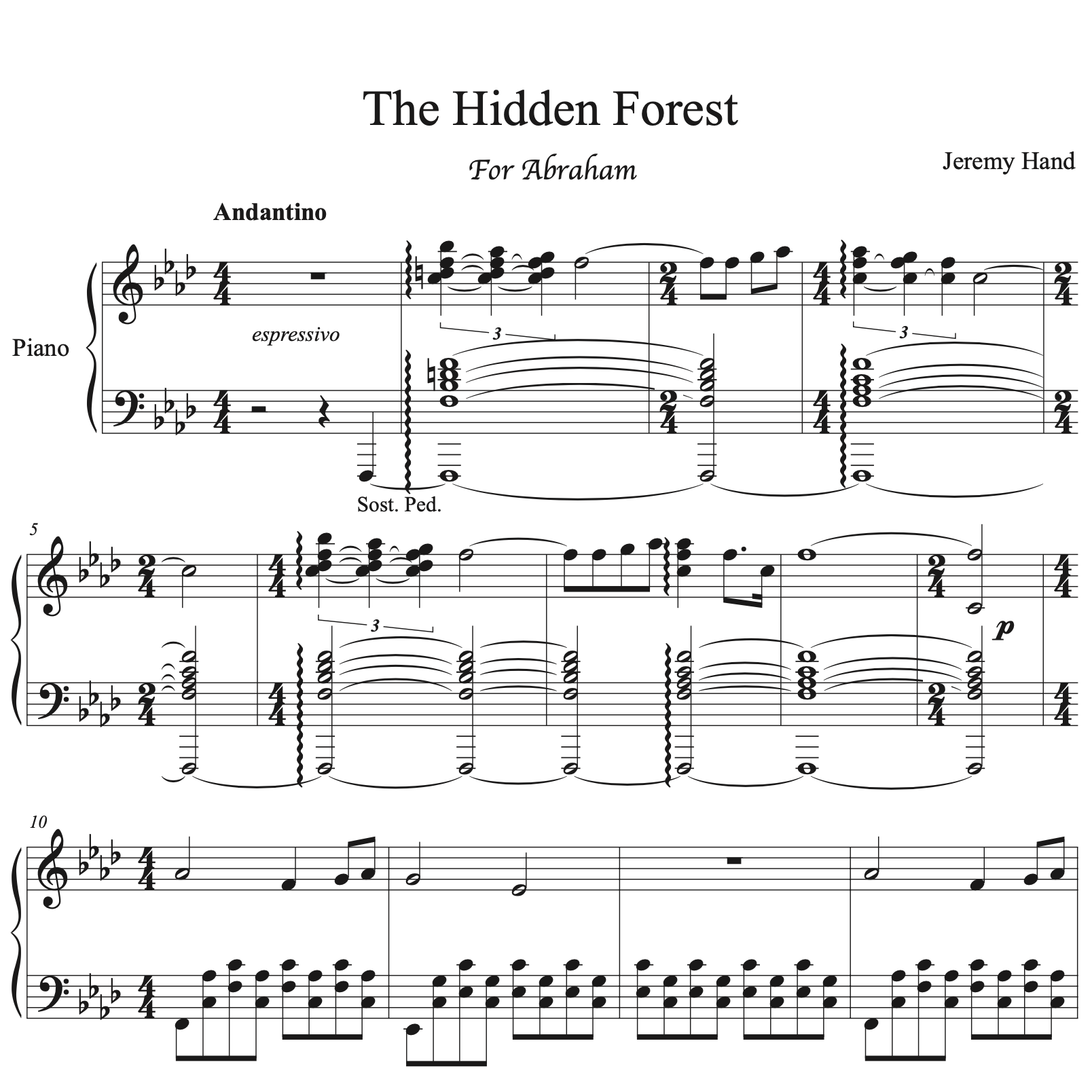 Sheet Music- The Hidden Forest