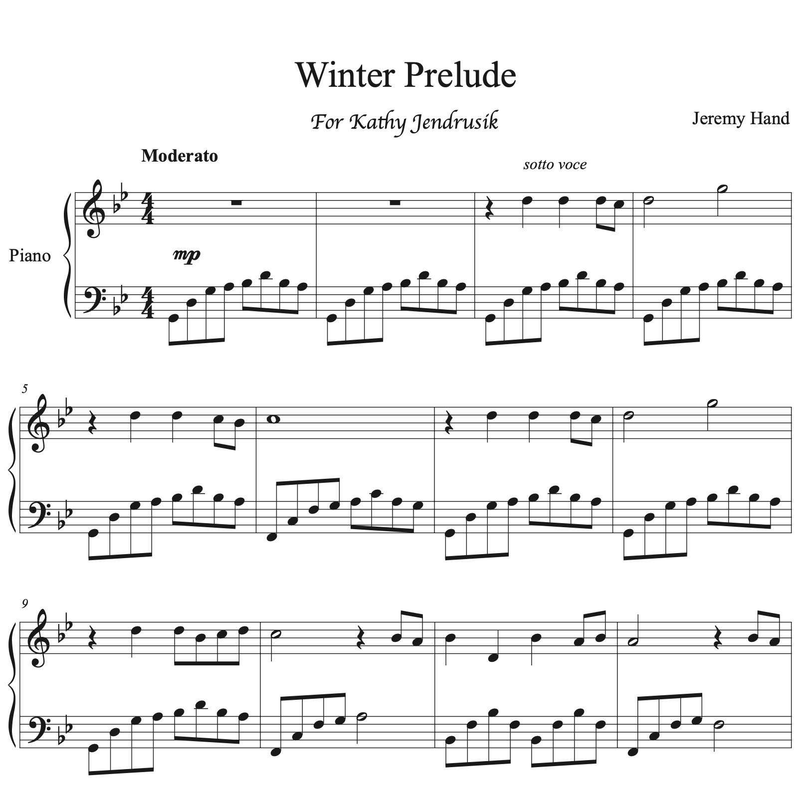 Sheet Music- Winter Prelude