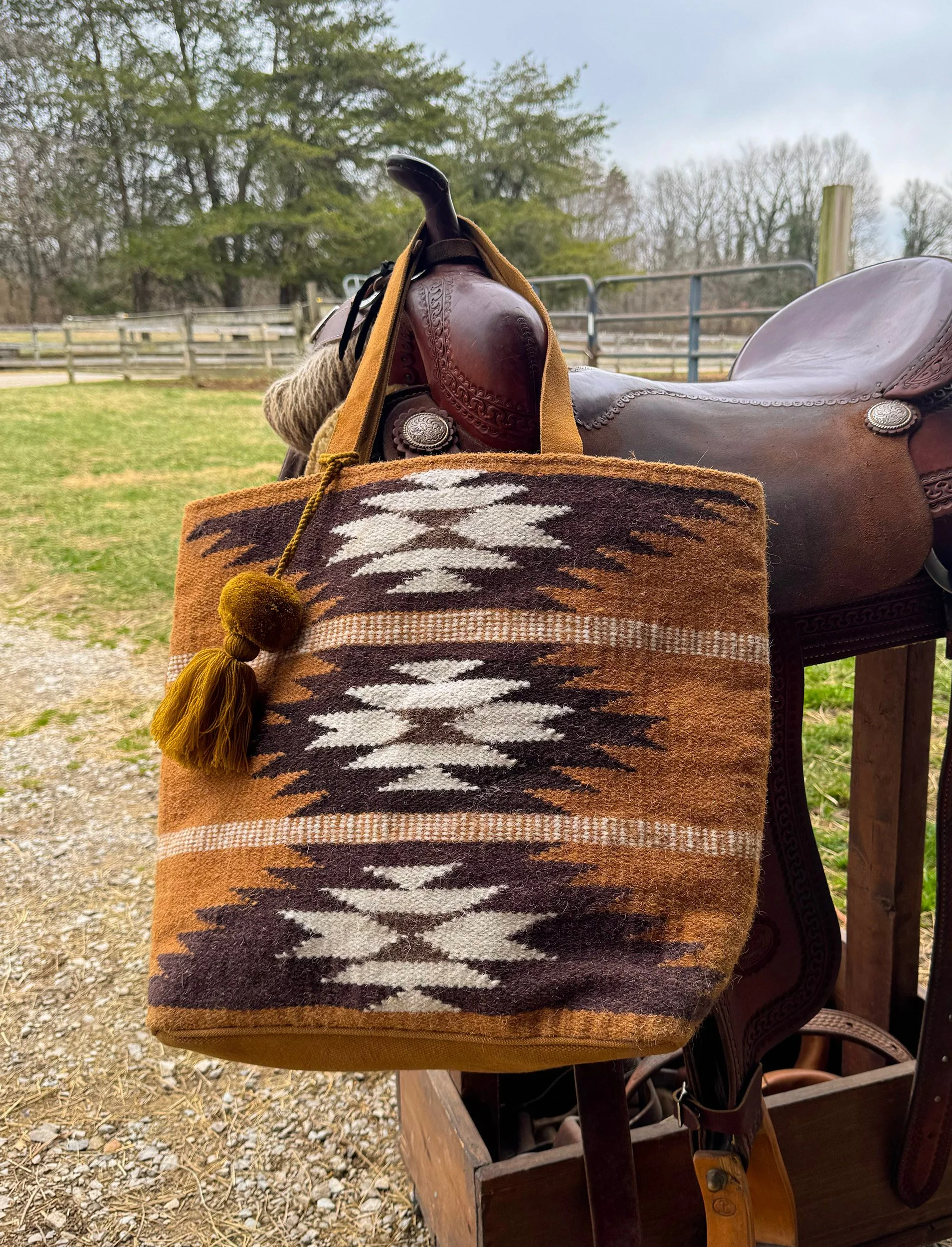 Western inspired large tote.