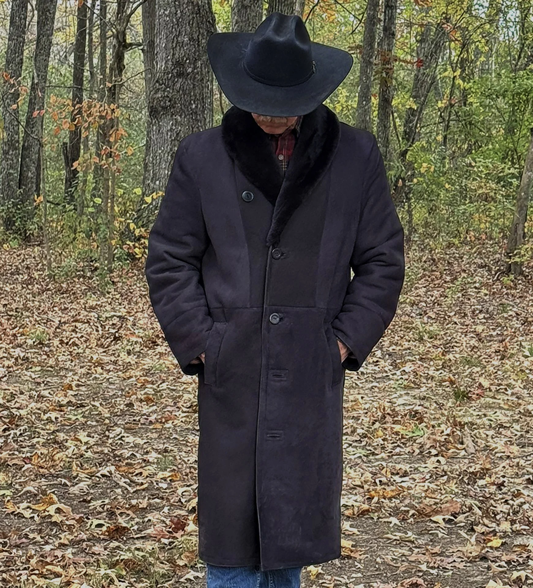 Black Shearling Long Coat