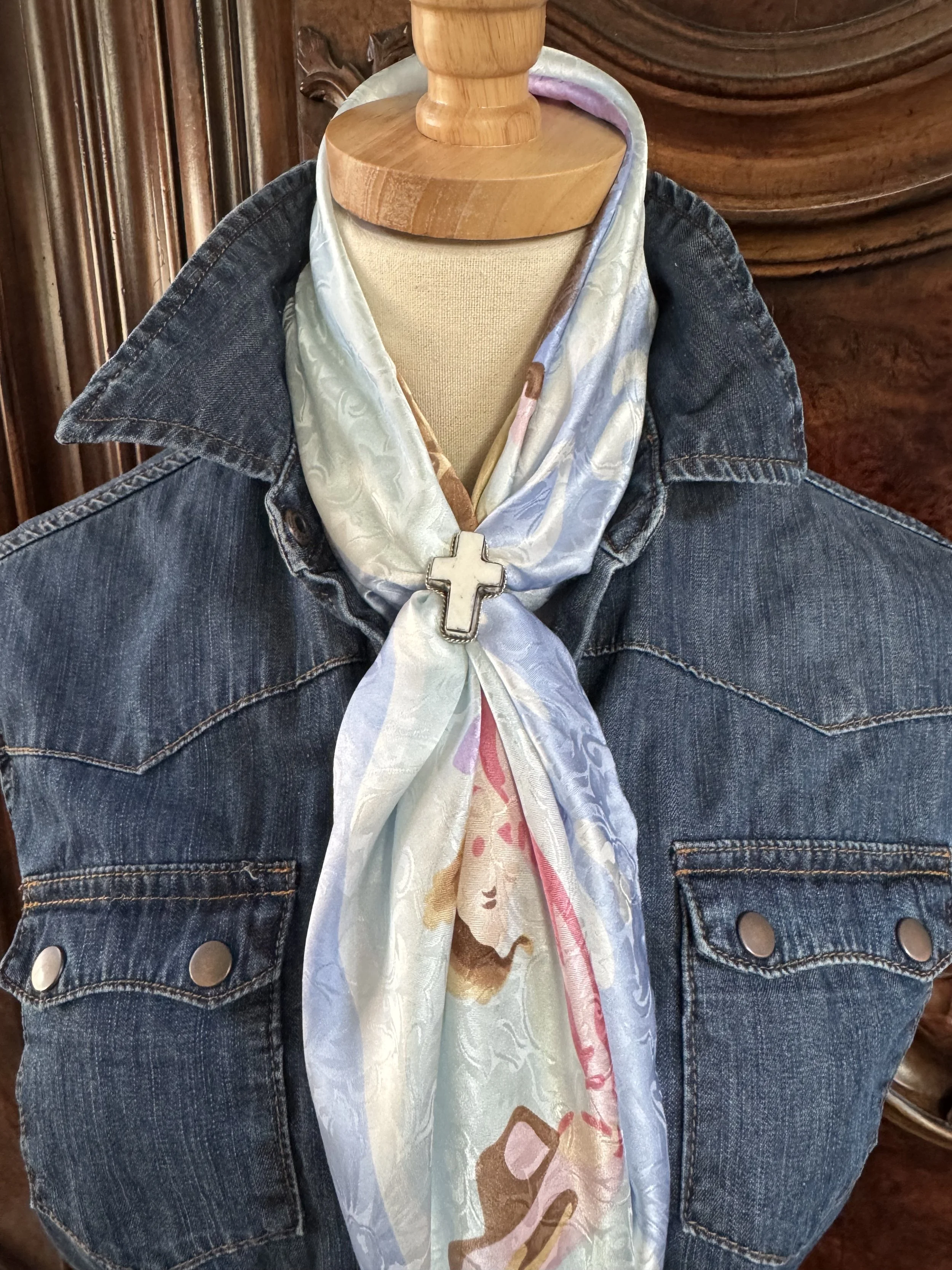 Elegant Cross Scarf Slide