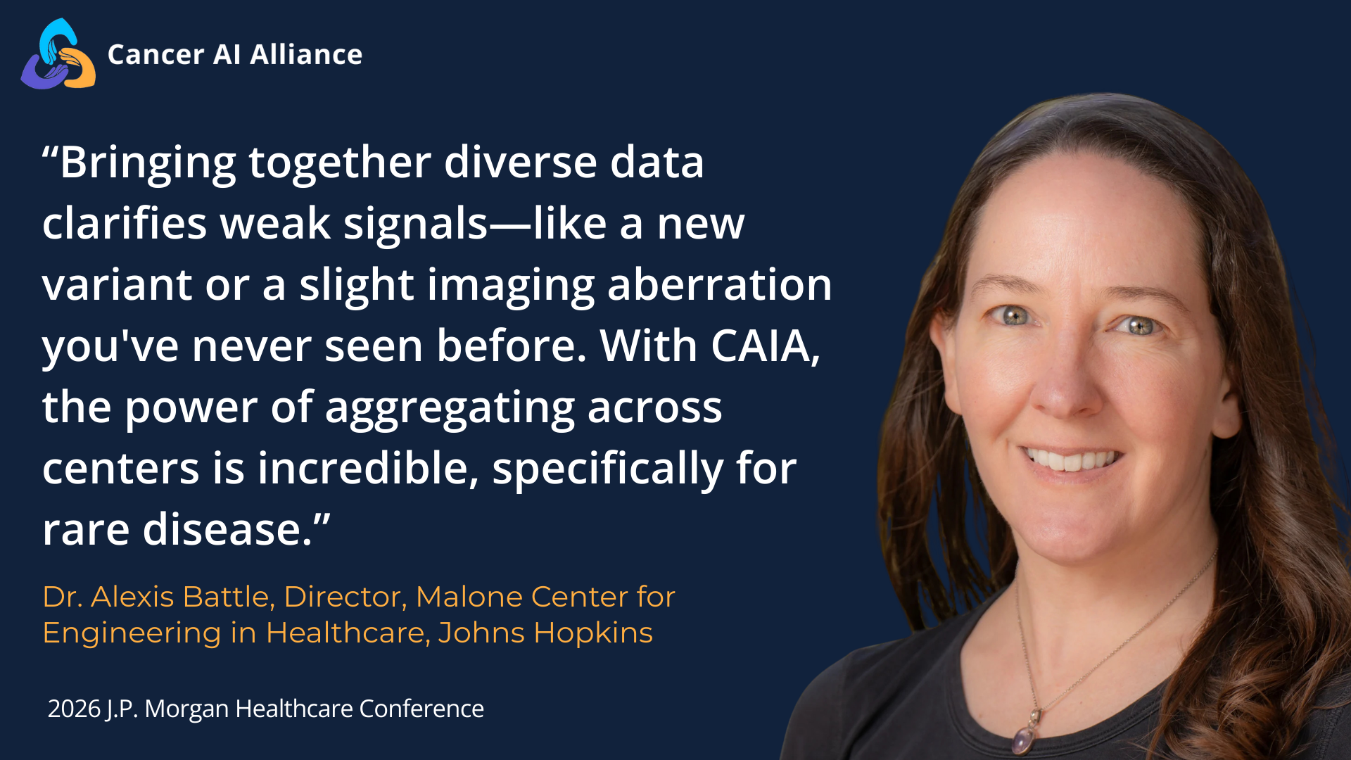 Dr. Alexis Battle of Johns Hopkins describes how bringing diverse data together can clarify weak signals specifically for rare diseases.