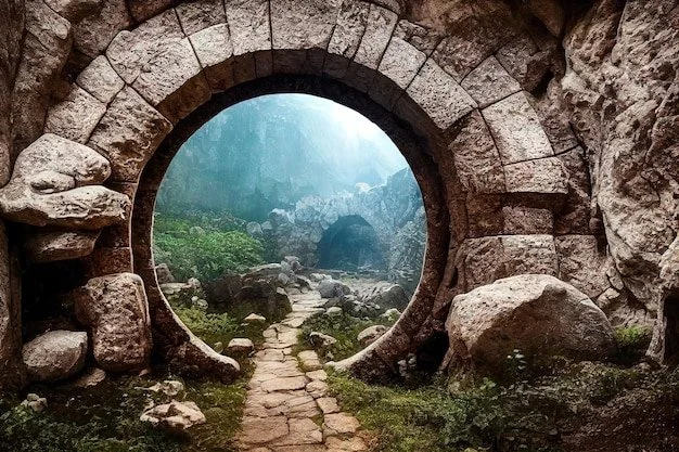 Circular gateway on a garden path symbolizing sacred stewardship, conscious leadership, and the founders’ role in guiding Peace & Balance Holistic Center