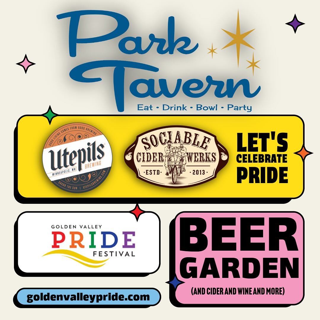 Back by popular demand – @parktavernslp will be hosting the beer garden at the Golden Valley Pride Festival! Featuring crisp and refreshing beverages of all kinds! Ice cold beer from @utepilsbrewing and delicious ciders from @sociablecider
Co