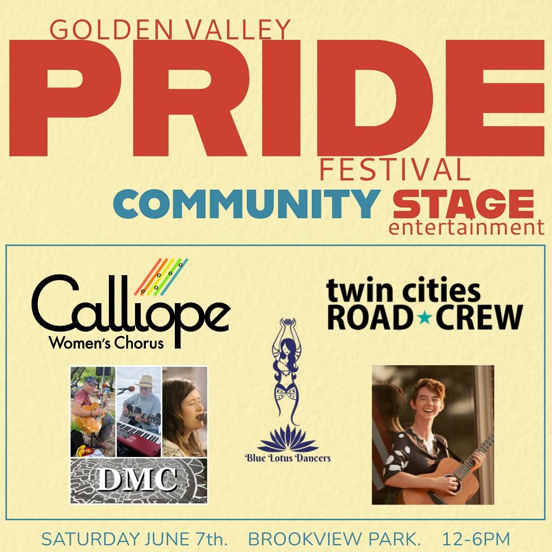COMMUNITY STAGE Entertainment!! ✨
Let’s talk about the amazing talent gracing this stage at the 2025 Golden Valley Pride Festival!
🎤@calliopechorusmn bringing the gorgeous harmonies, as always!
🎵Dean, Mick, and Carla with their soothing so