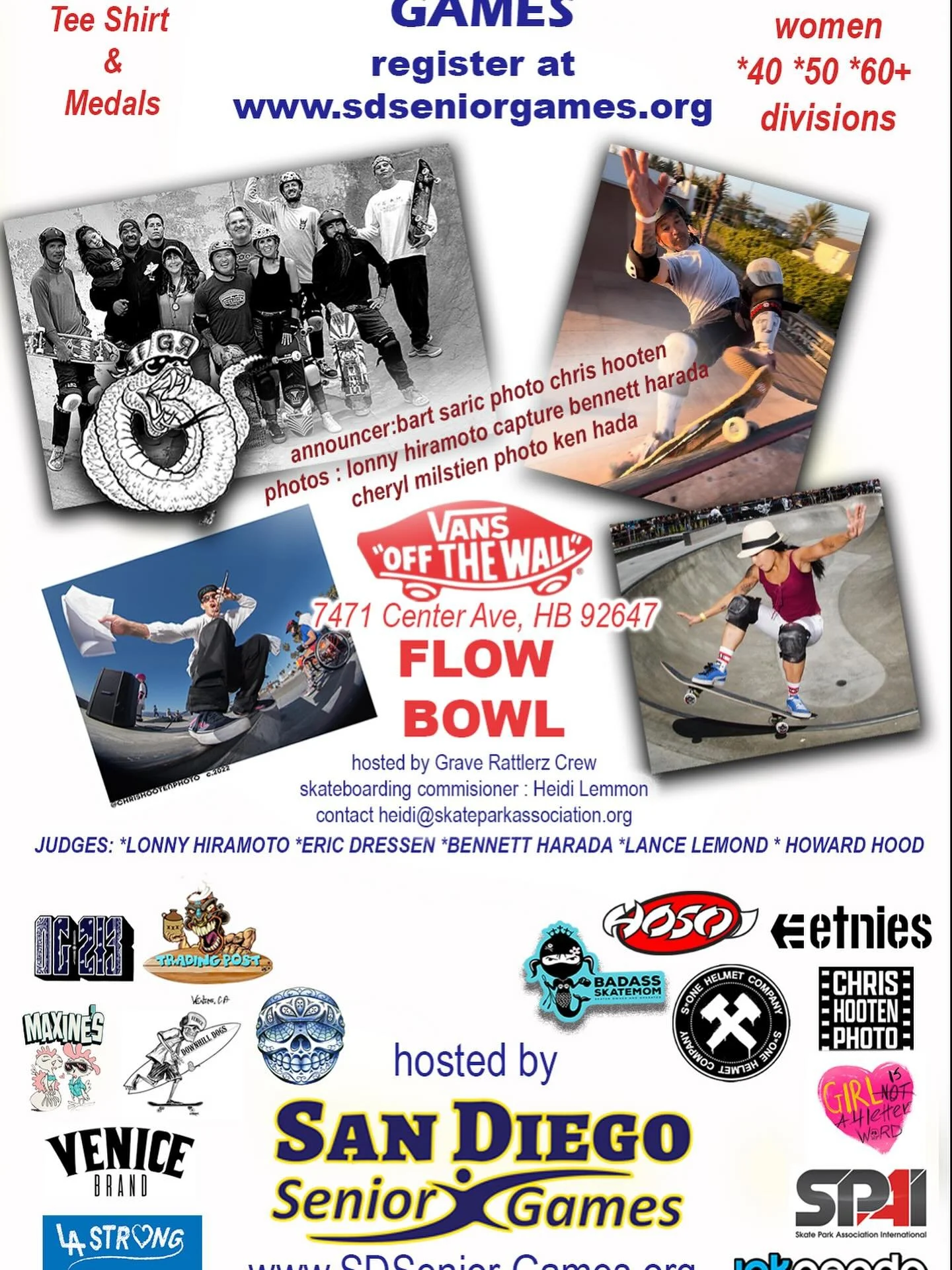 @lastrongfoundation is proud to support the 
SENIOR SKATEBOARDING ๐น GAMES
At VANS “OFF THE WALL” Flow Bowl 
7471 Center Avenue 
HB, California 92647
You can register at:
www.sdseniorgames.org
Deadline is Oct 5th 2025
For men & wom