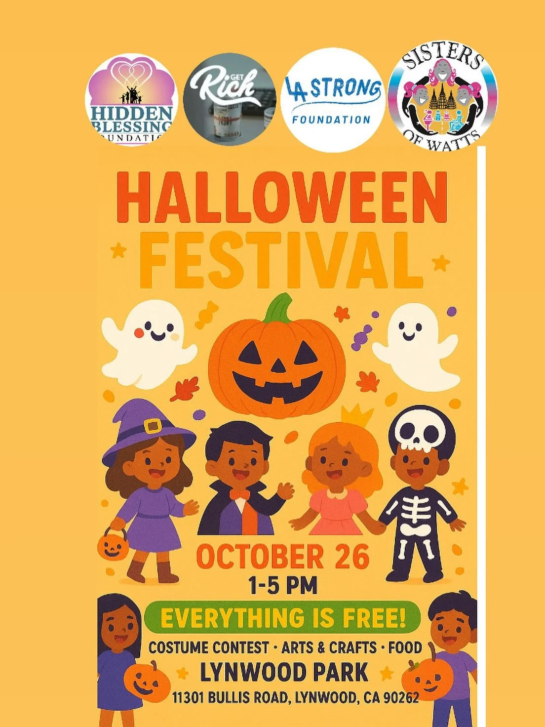 @lastrongfoundation is proud to partner with @hiddenblessing_foundation_ x @sisters_of_watts on their Halloween ๐ Festival. 
This holiday season will be very challenging, and we are hosting and supporting “LA Strong Holiday of Hope 