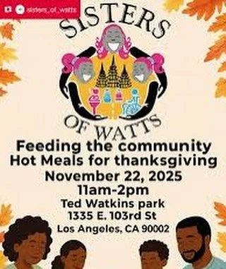 @lastrongfoundation is proud to support @sisters_of_watts a community organization that feeds the community through various initiatives, such as grab-and-go food, holiday giveaways (like turkey and boxed meals), and providing hot meals to homeless in