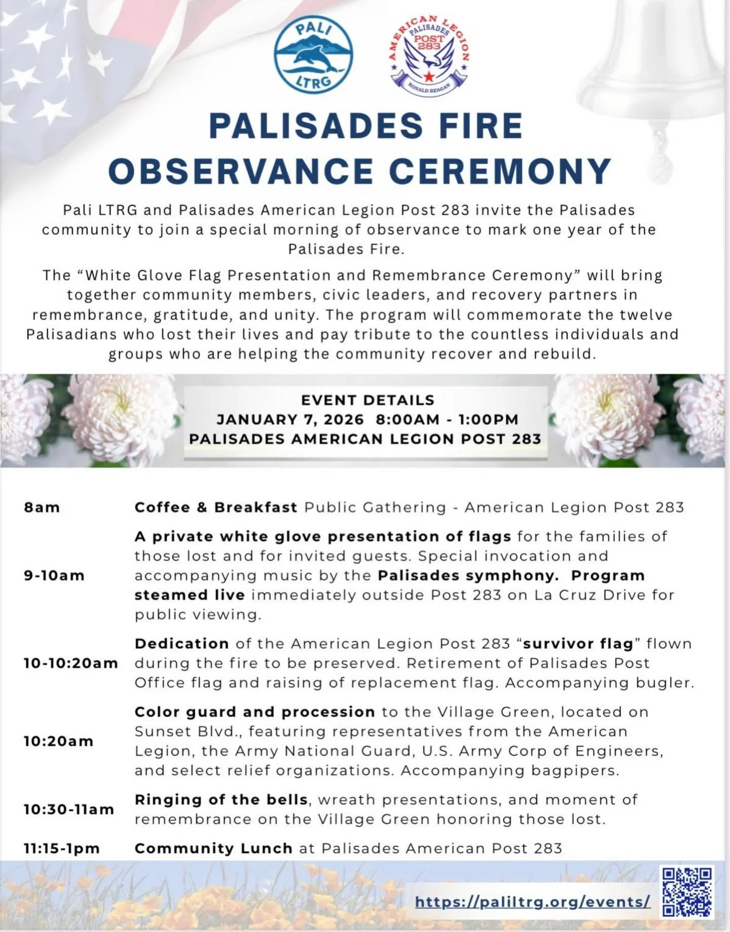 @lastrongfoundation is humbled and honored to be invited to attend this event. 

We are increasing our efforts to support Fire Survivors in 2026 with essential products, and support of recovery efforts. 

Pacific Palisades will commemorate the one-ye