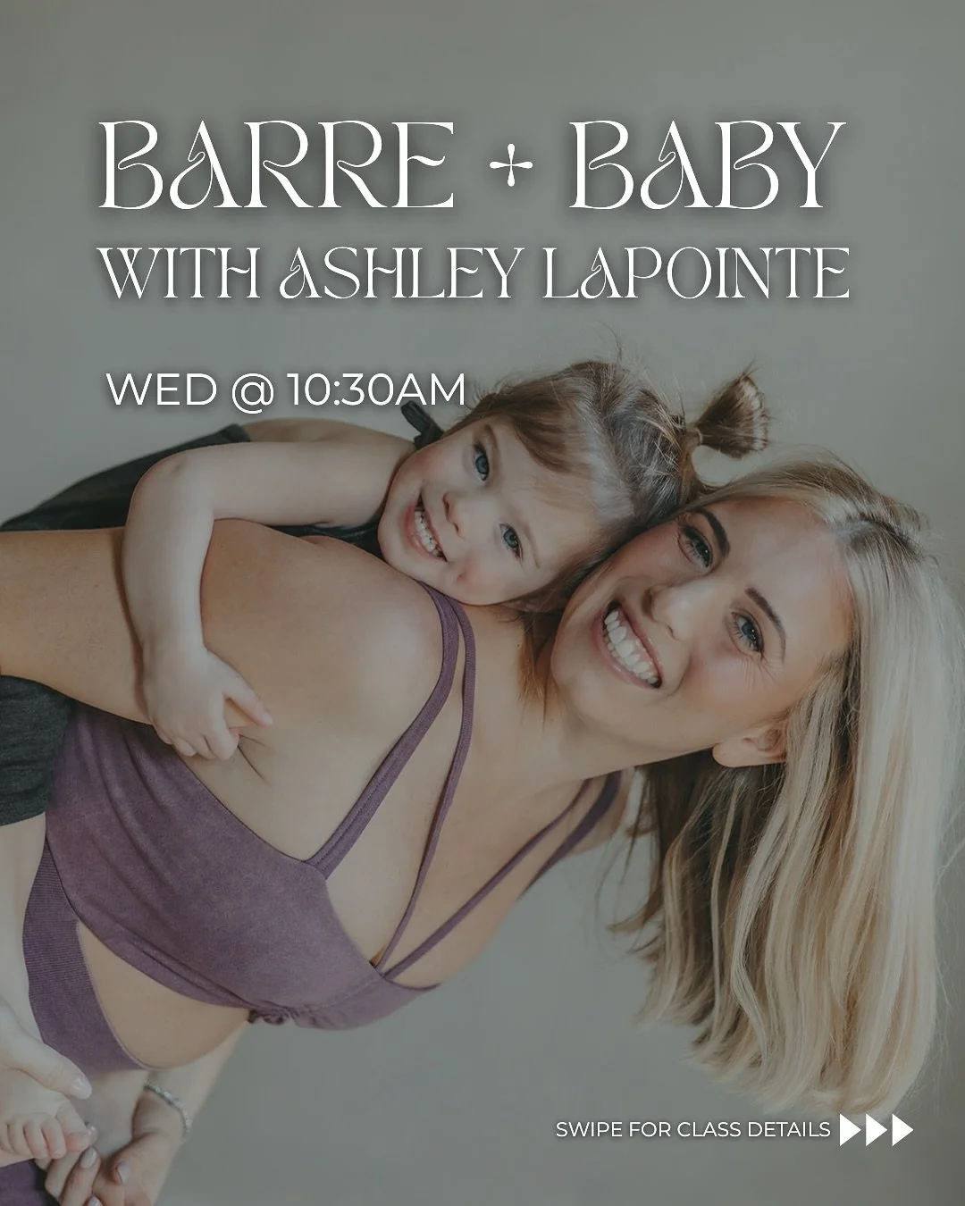 👶✨ No babysitter? No problem. Bring your little one along for our NEW class&mdash;Buddha Barre + Baby&mdash;a full barre workout with baby right on the mat beside you. Feeding, fussing, playing + diaper changes? Totally welcome here. Come meet other