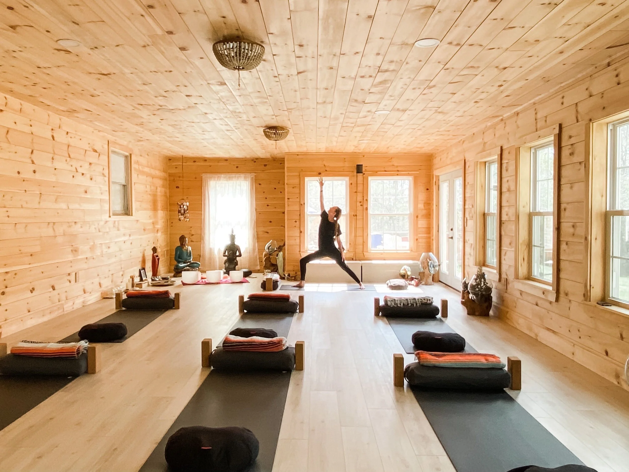 Yoga at Santosha at Hillholm Estate Kingsfield ME The Salty Buddha Summer Retreat