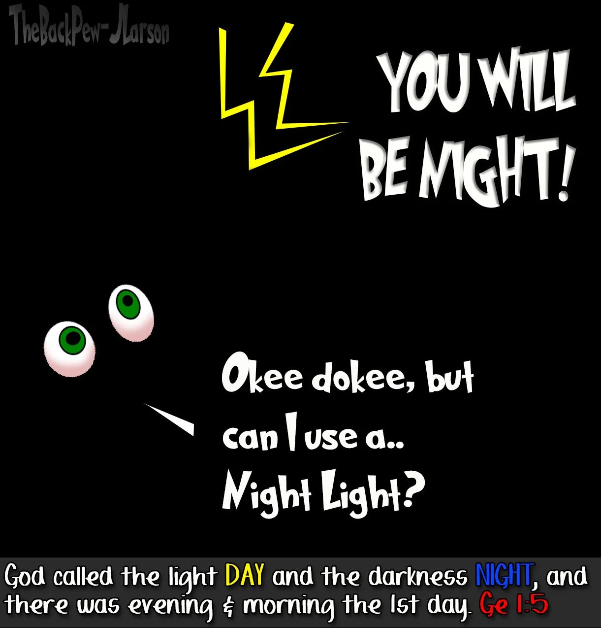 Bible Cartoons - God creates Night