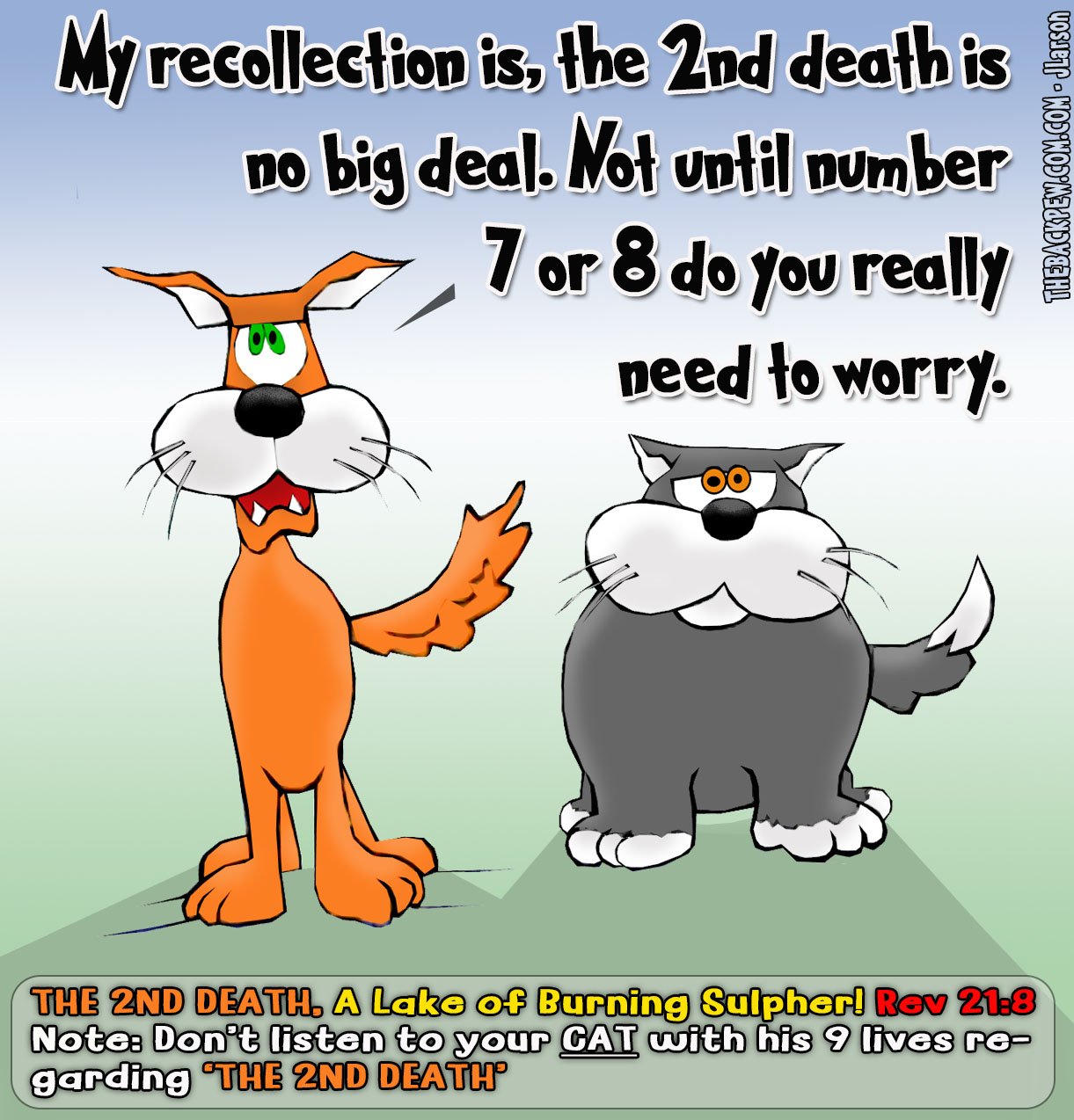 Cat Cartoons - 2nd death of his 9 lives