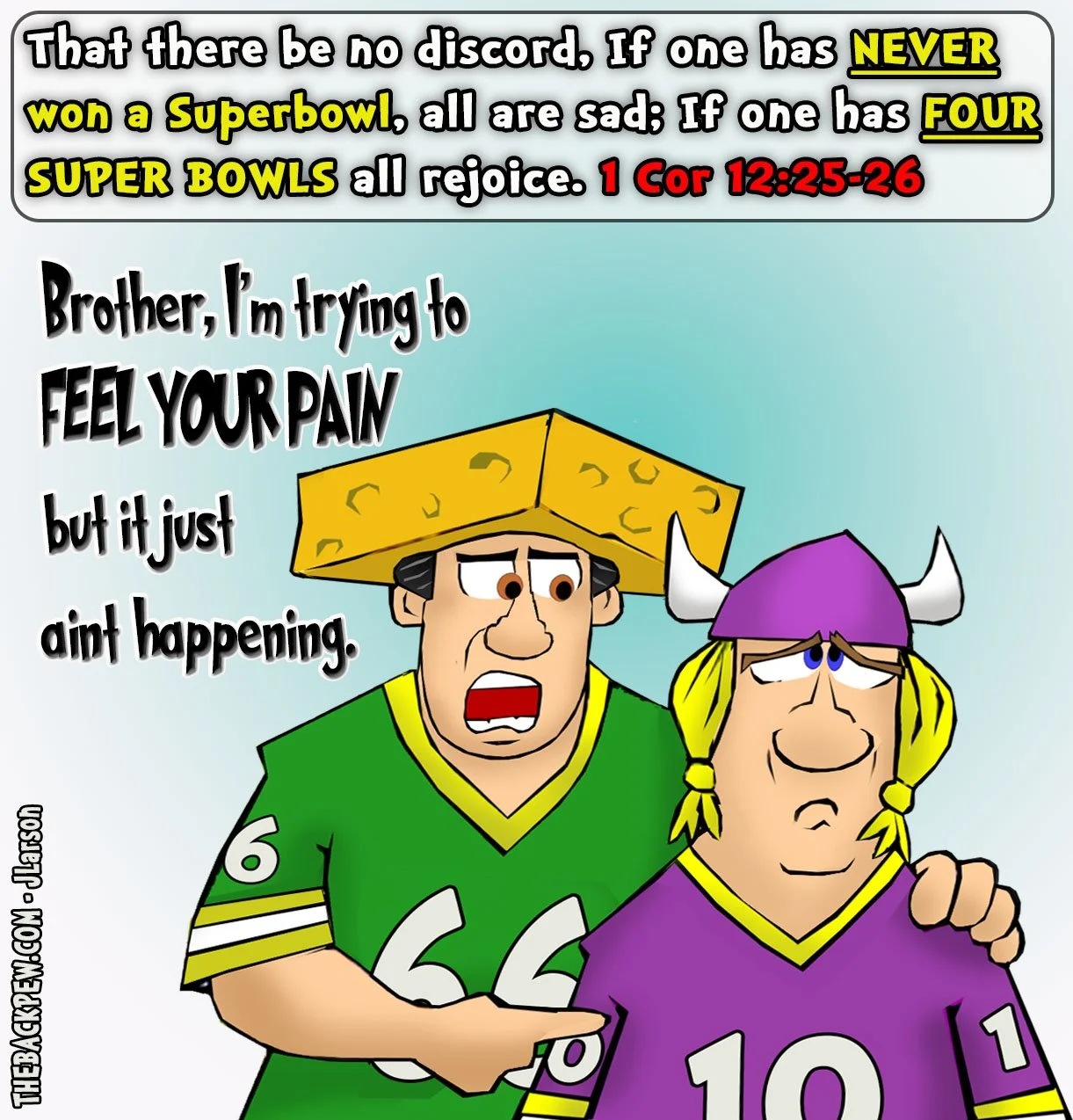 Packer and Viking Cartoons - feel your pain
