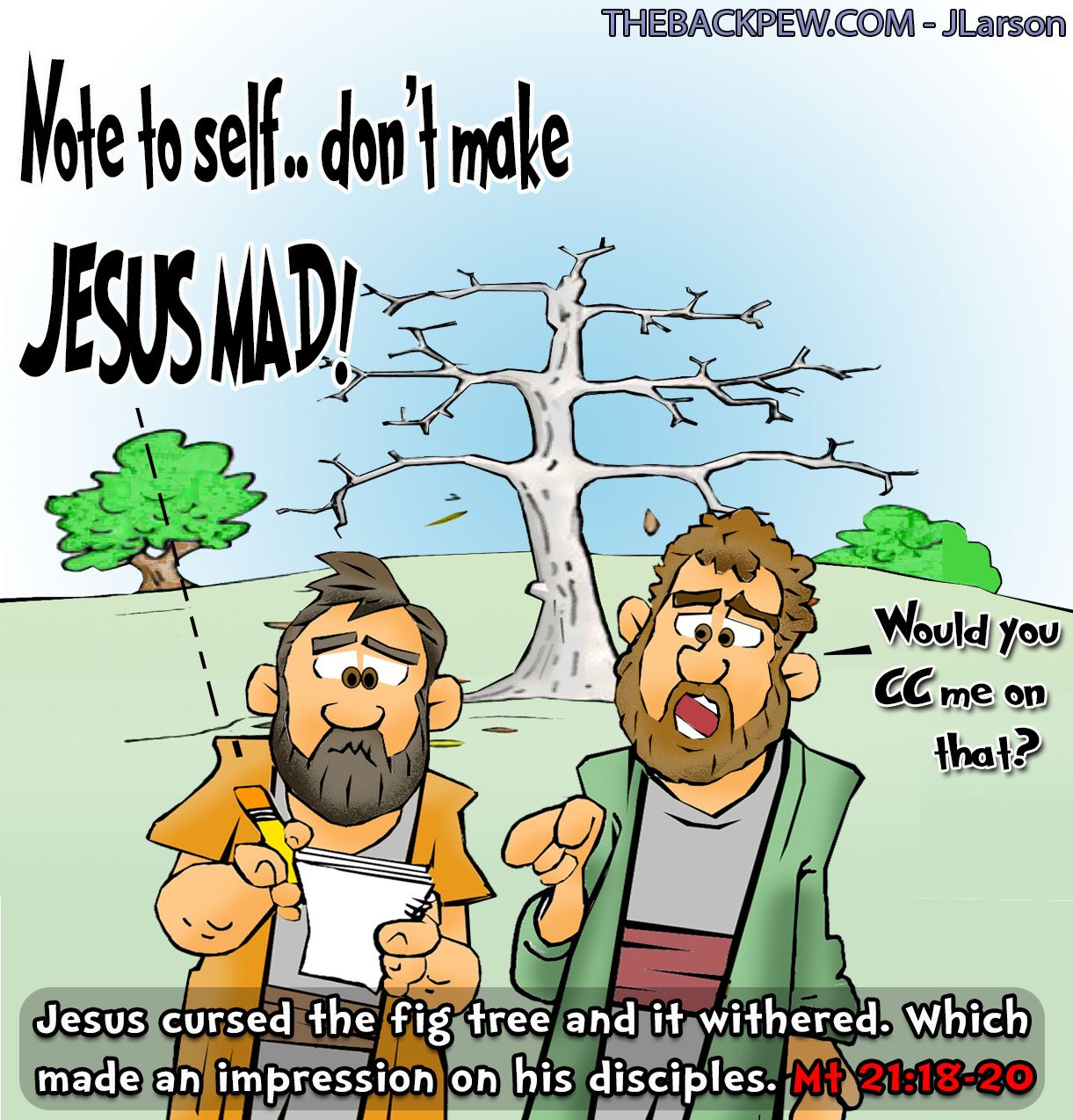 Gospel Cartoon when Jesus cursed the fig tree