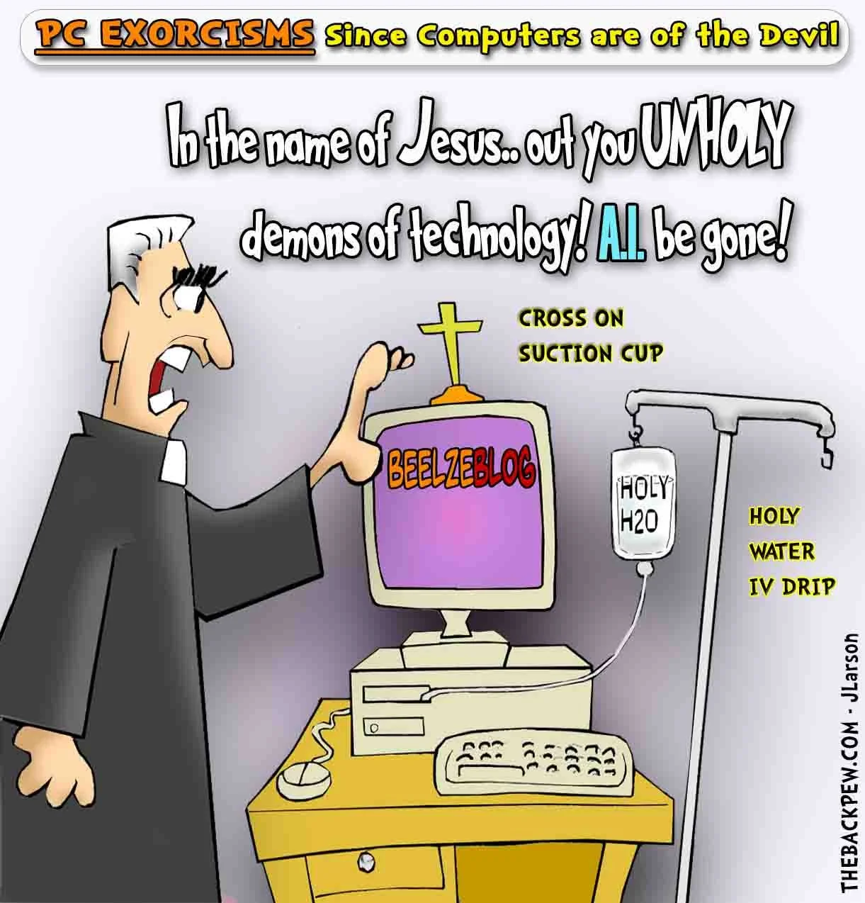 Computer Cartoons - PC Exorcism