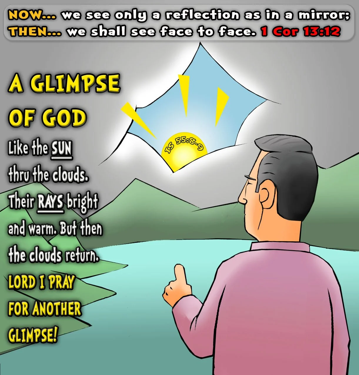 Christian Cartoon - A Glimpse of God