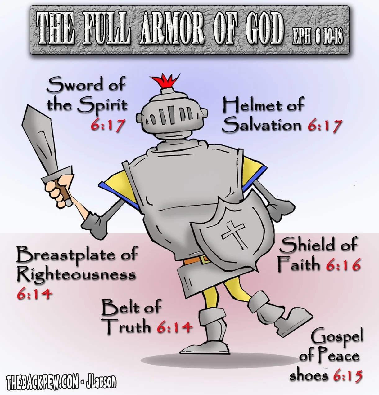 Christian Cartoon featuring the Full Armor of God
