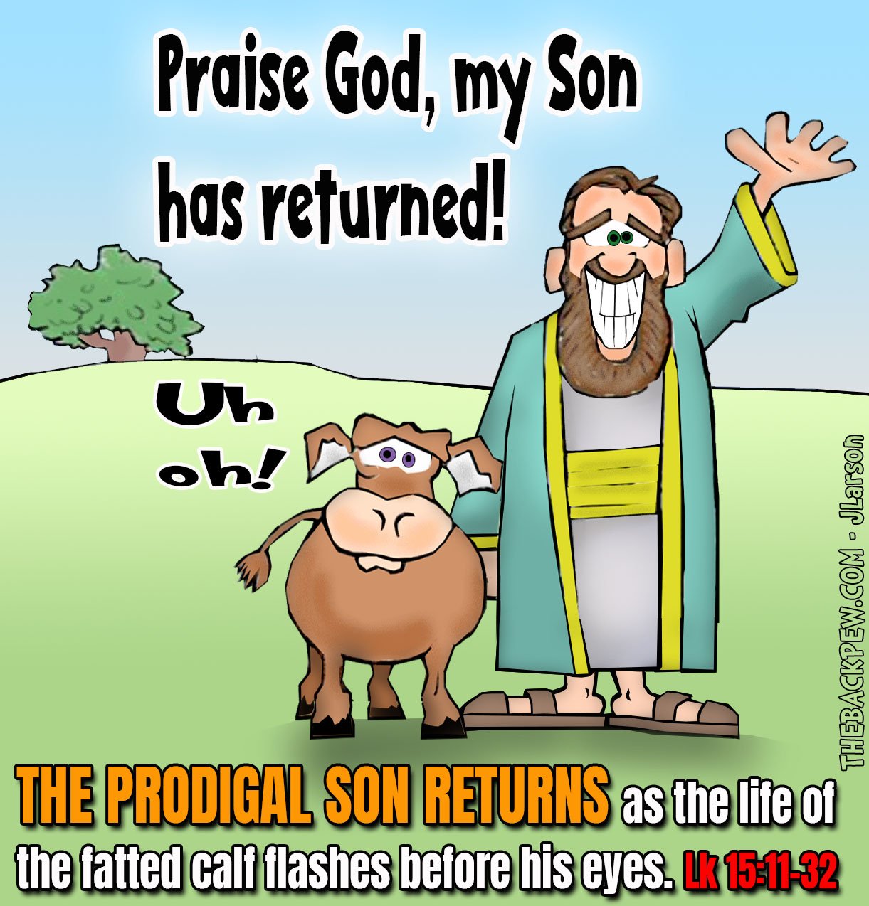 Gospel cartoon retelling the story of the Prodigal Son