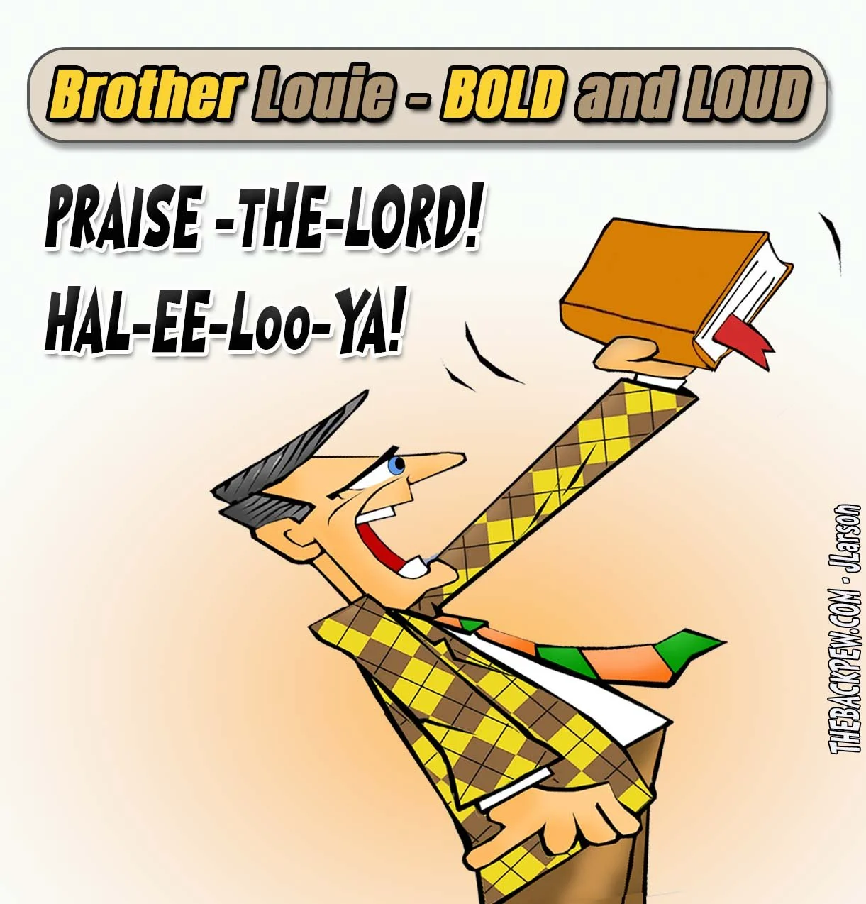 Church Cartoon of preacher who is bold and loud with the Gospel