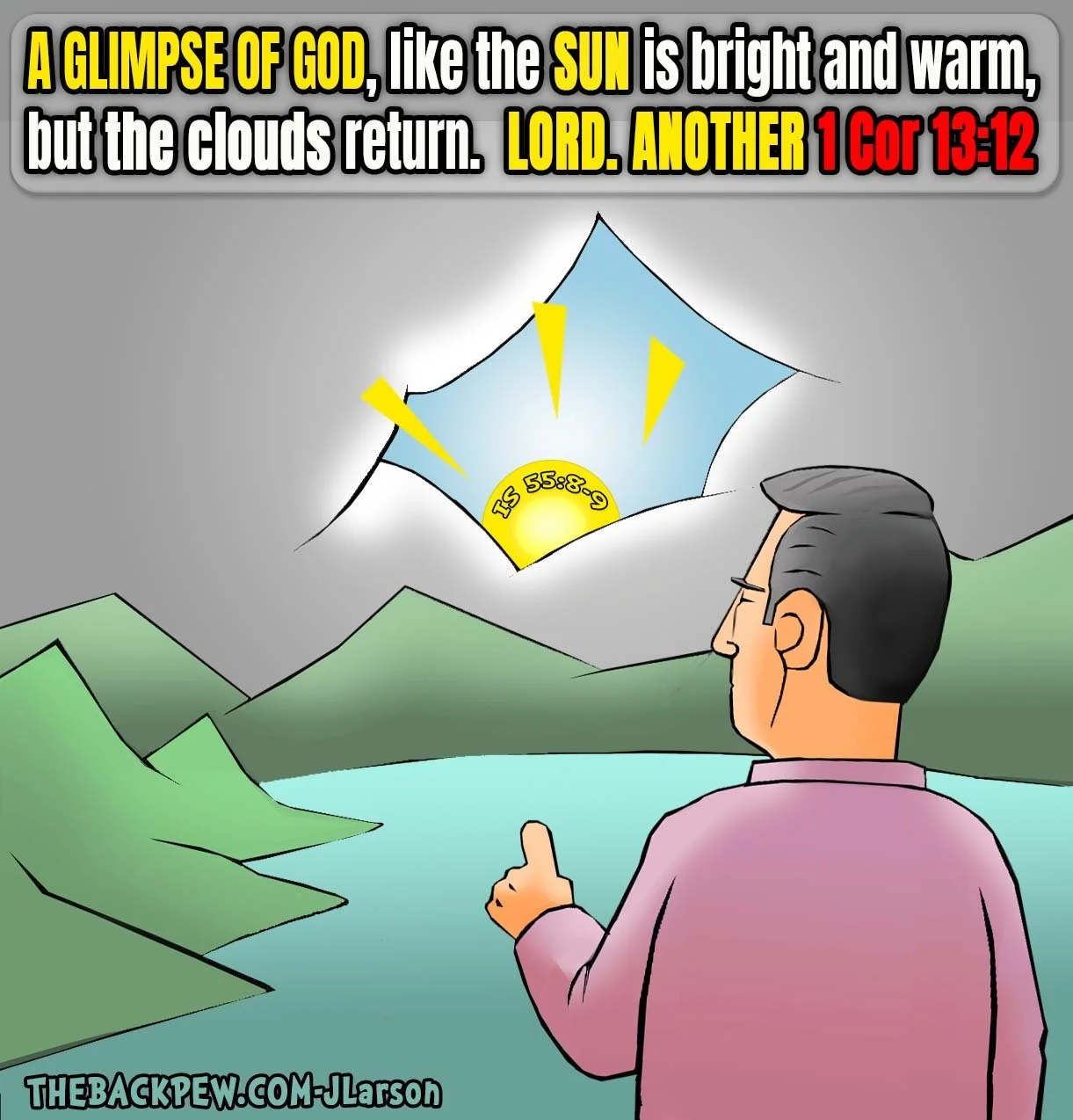 Christian Cartoon sharing our need to see and understand God