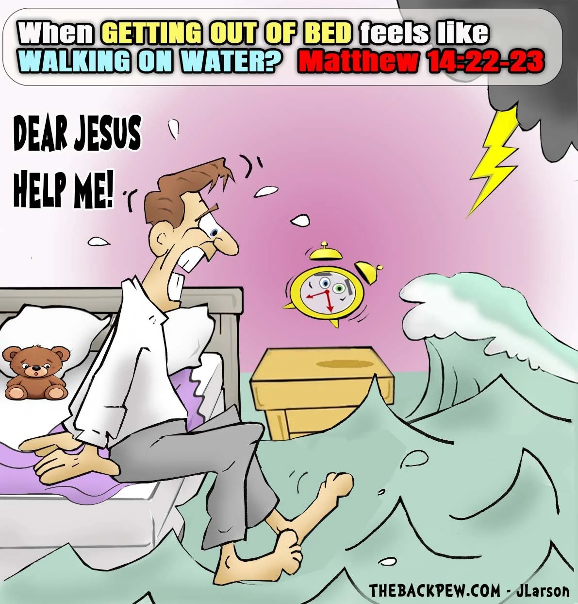 Faith Cartoons - getting out of bed
