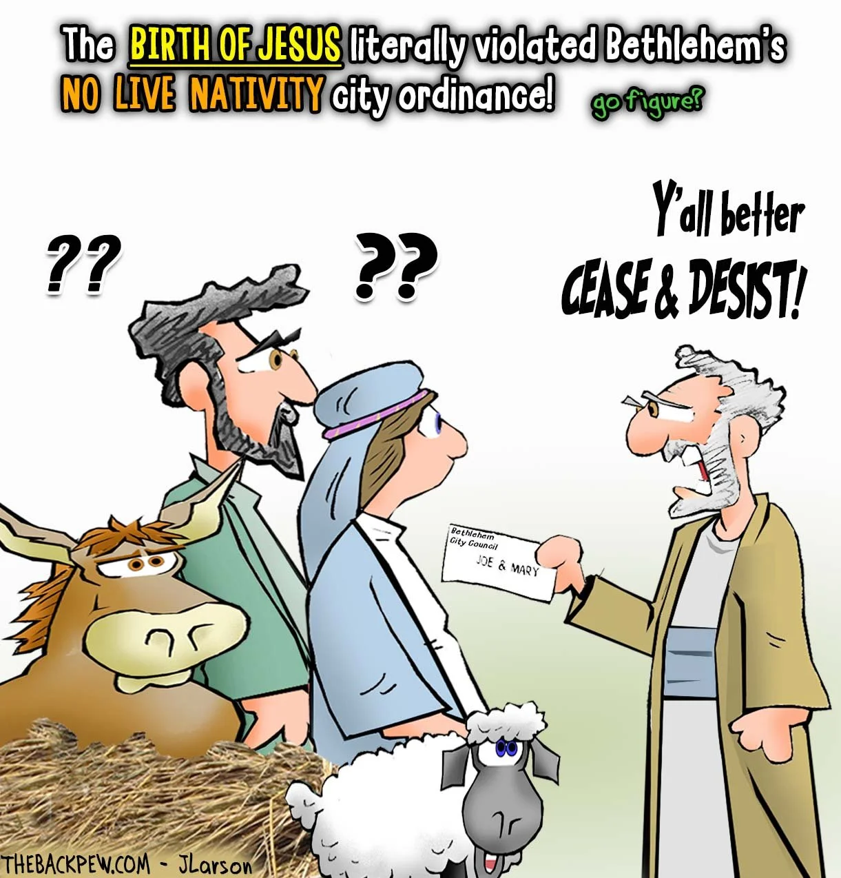 Christmas Cartoons - Live Nativity Ban