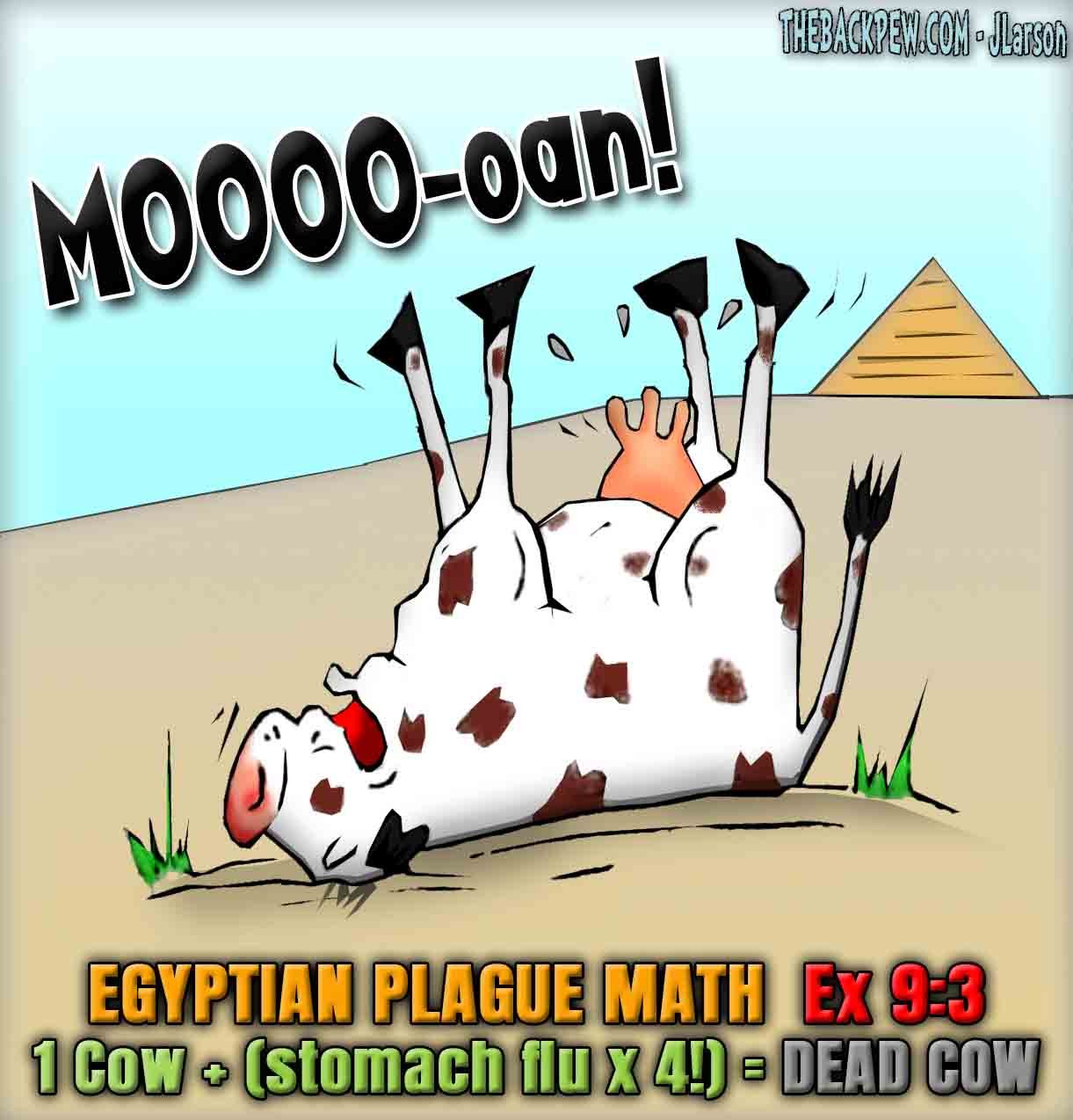 Exodus Cartoon about the Plague on Egyptian cows