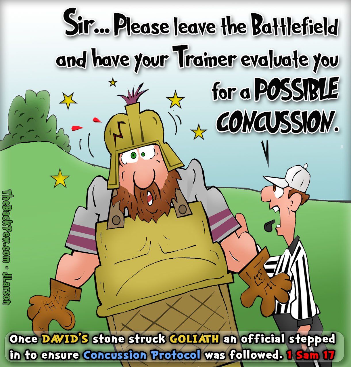 Goliath, concussion protocal  Goliath, David, Concussion, funny 