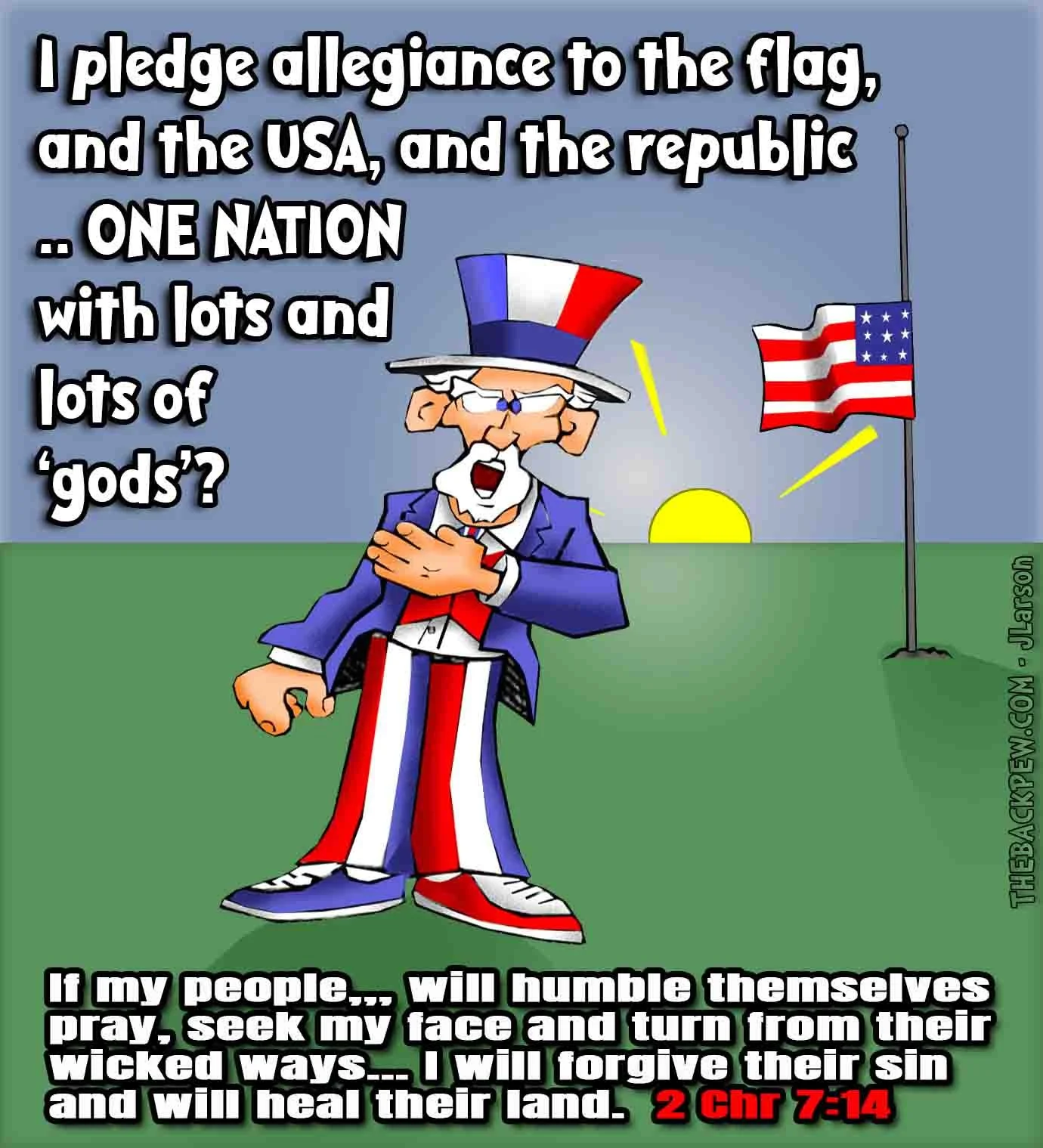 Uncle Sam saying the Pledge