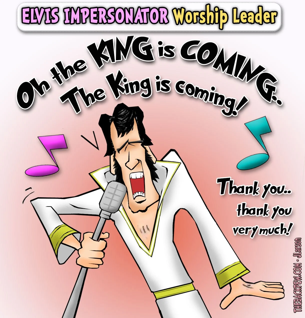 Worship Cartoons - Elvis Worship Leader