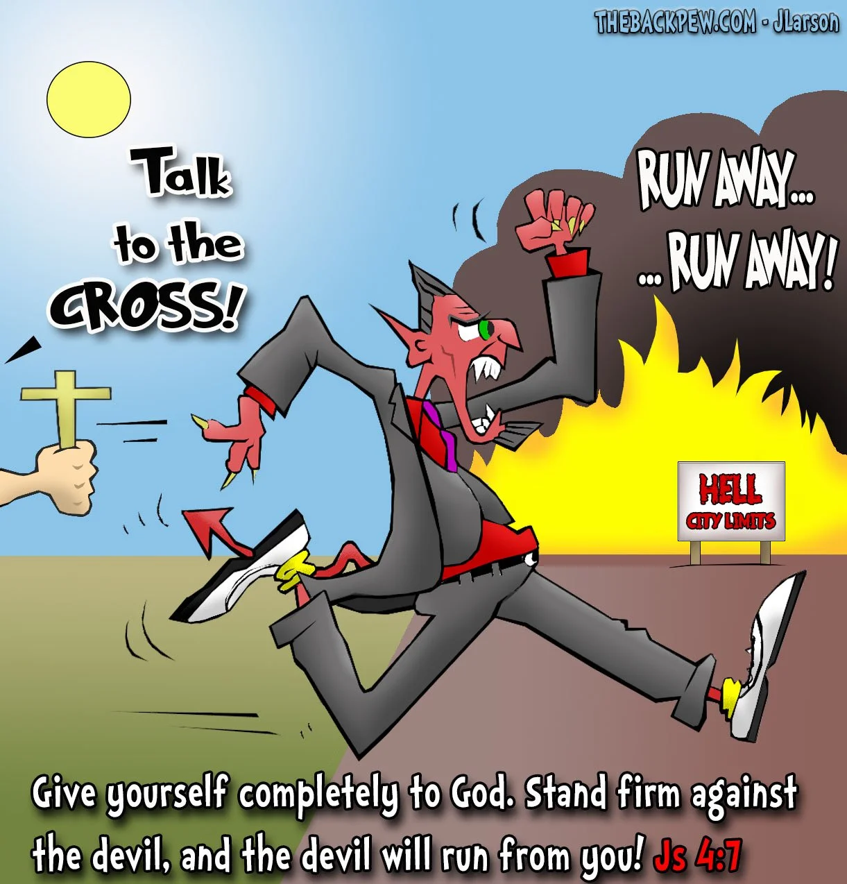 Christian Cartoon to resist the Devil