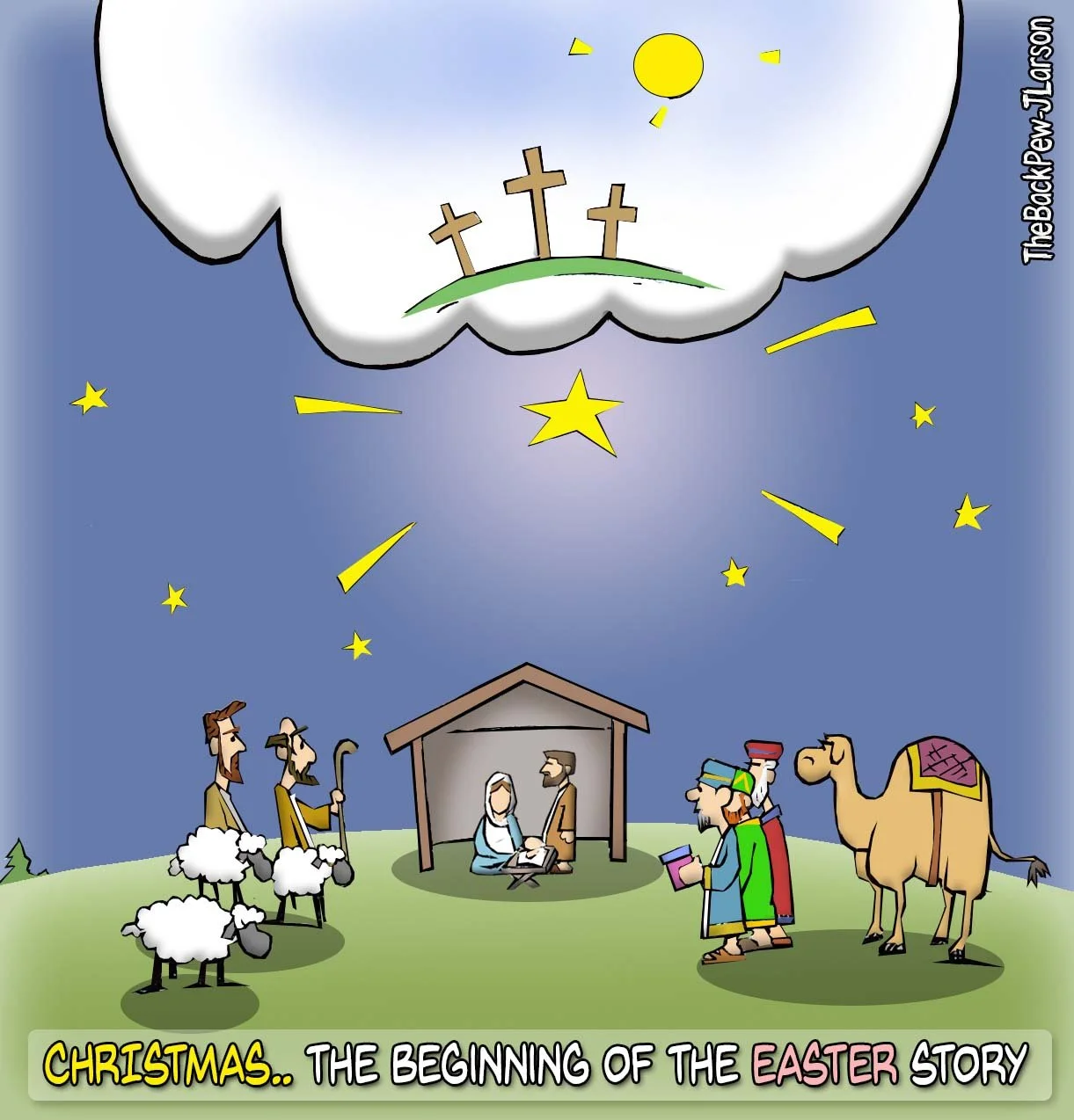 Christmas Cartoons - Christmas and the Cross