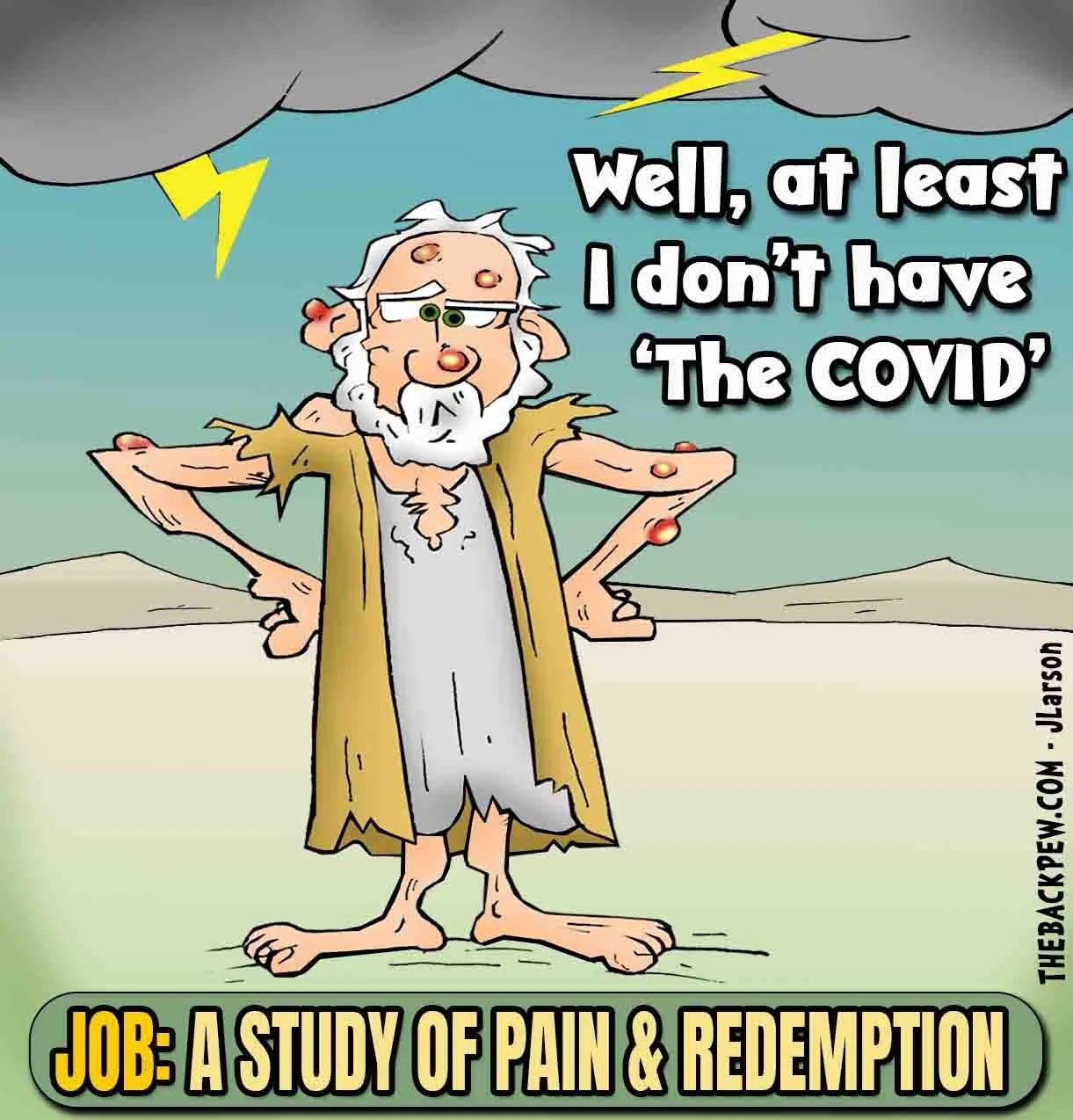 Bible Cartoon of Job, a study of pain
