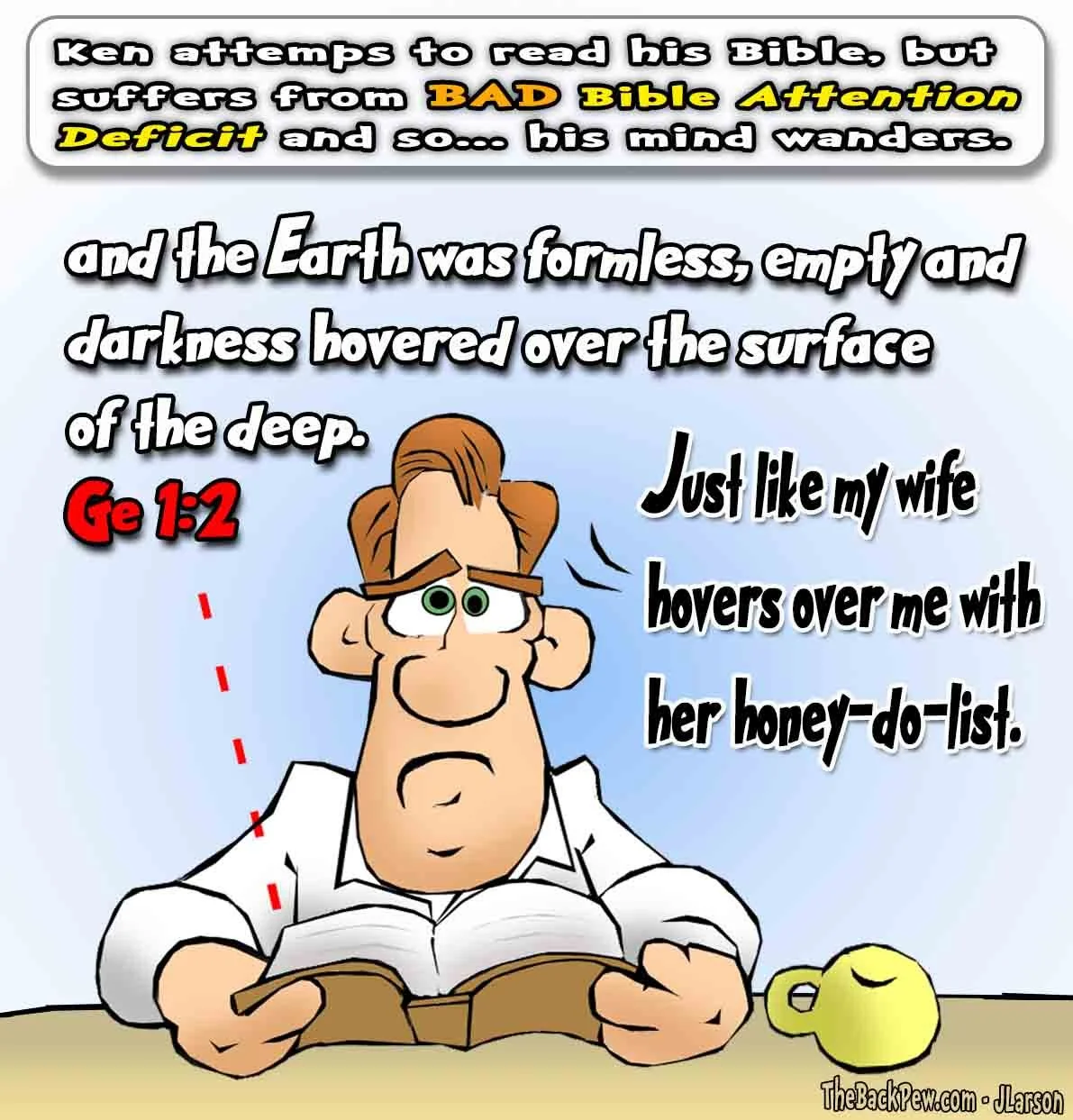 Bible Reading Cartoons - Distracted Reading