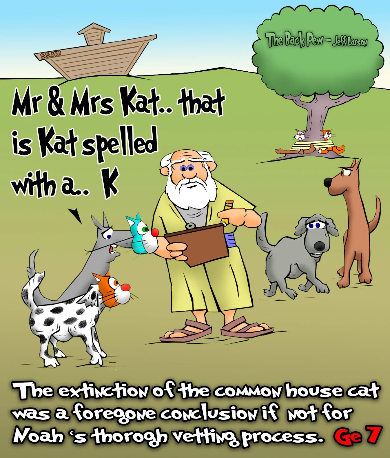 Noah cartoons - sorting out dogs & cats