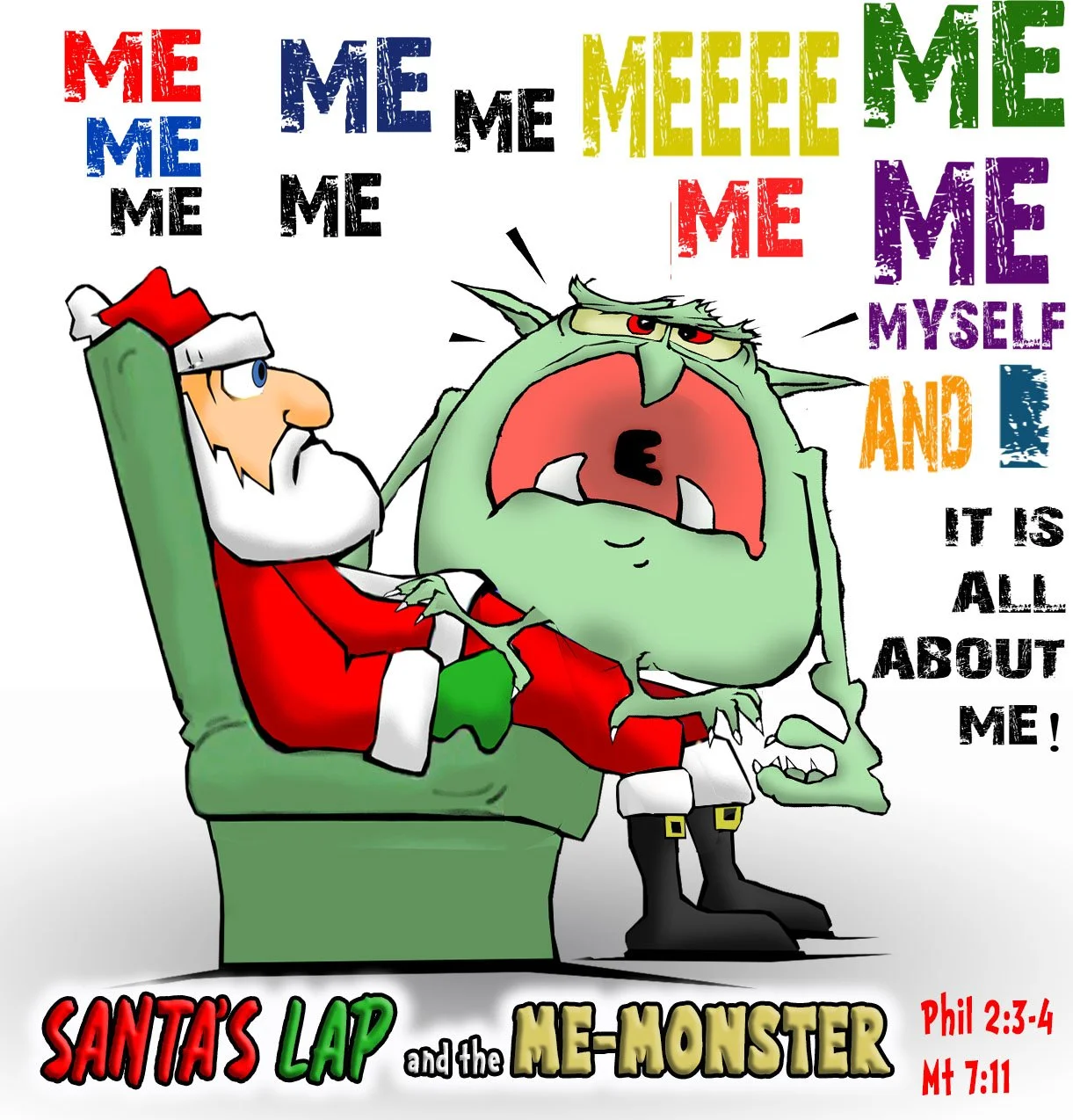 Christmas Cartoons - The Me-Monster frame of Mind