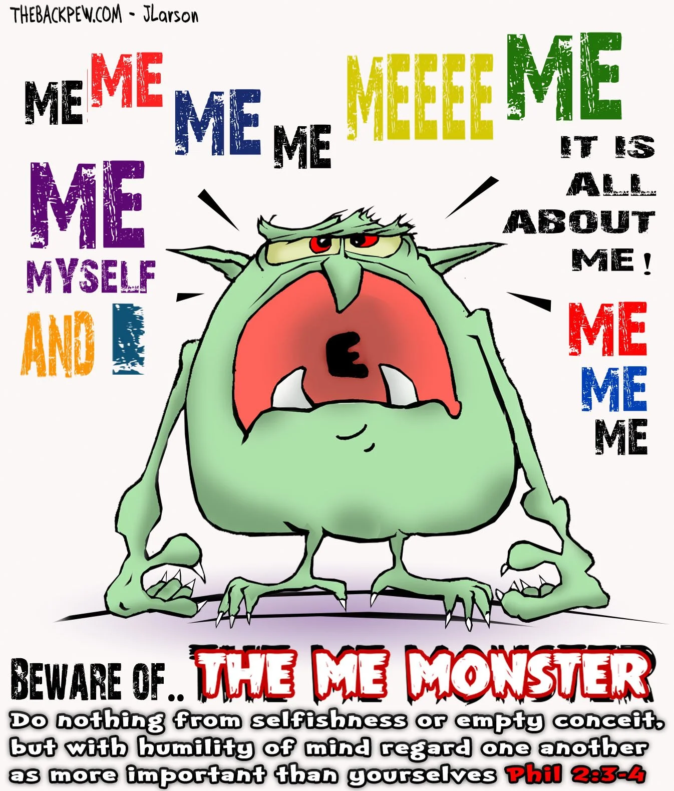 Christian Cartoons - The Me-Monster