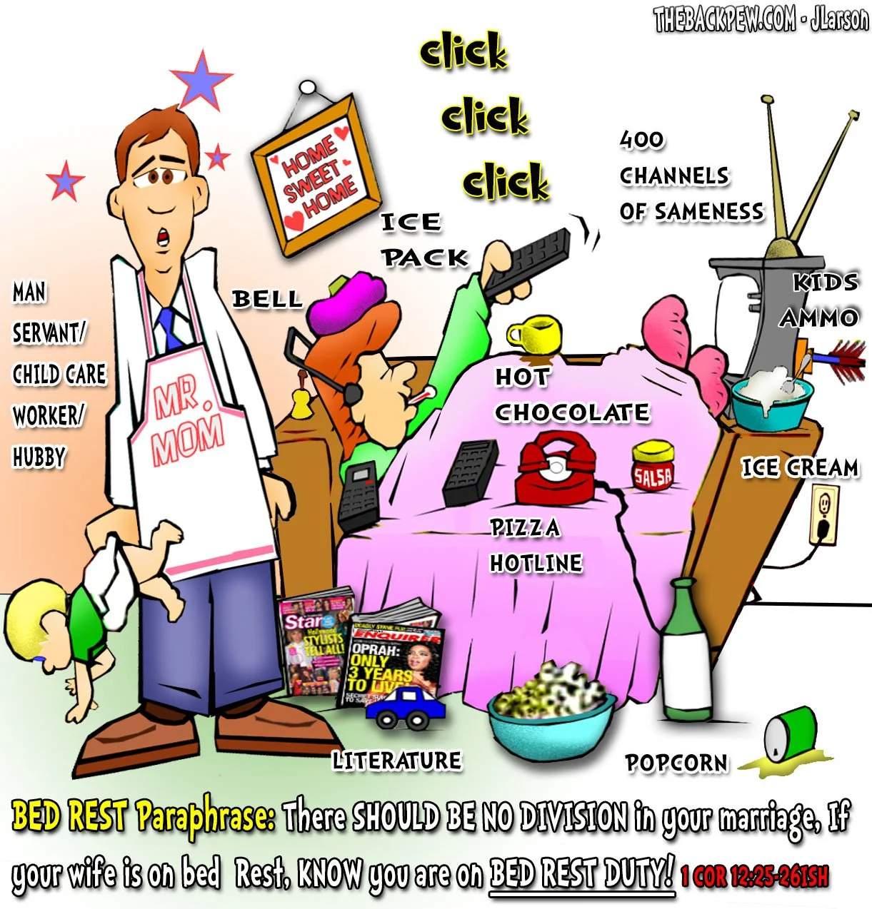 Family Cartoon - Bed Rest